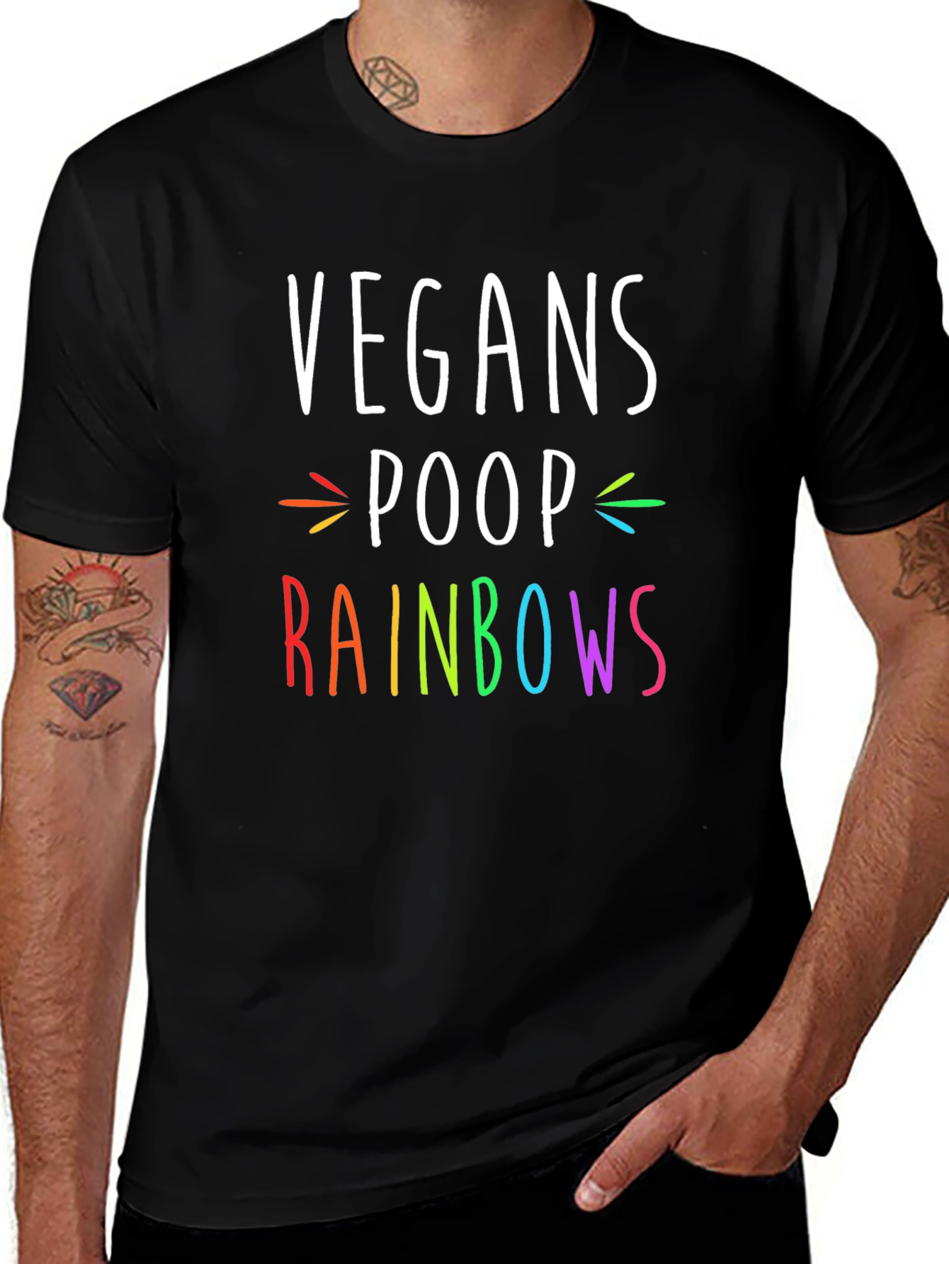 Vegan Rainbow Poop Graphic T-Shirt