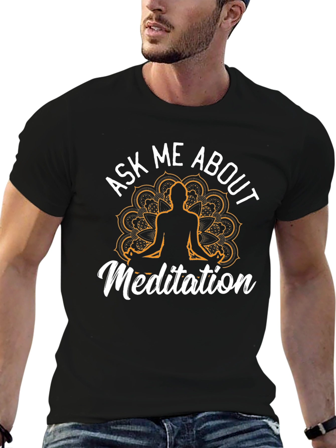 Ask Me About Meditation T-Shirt - Relaxed Fit
