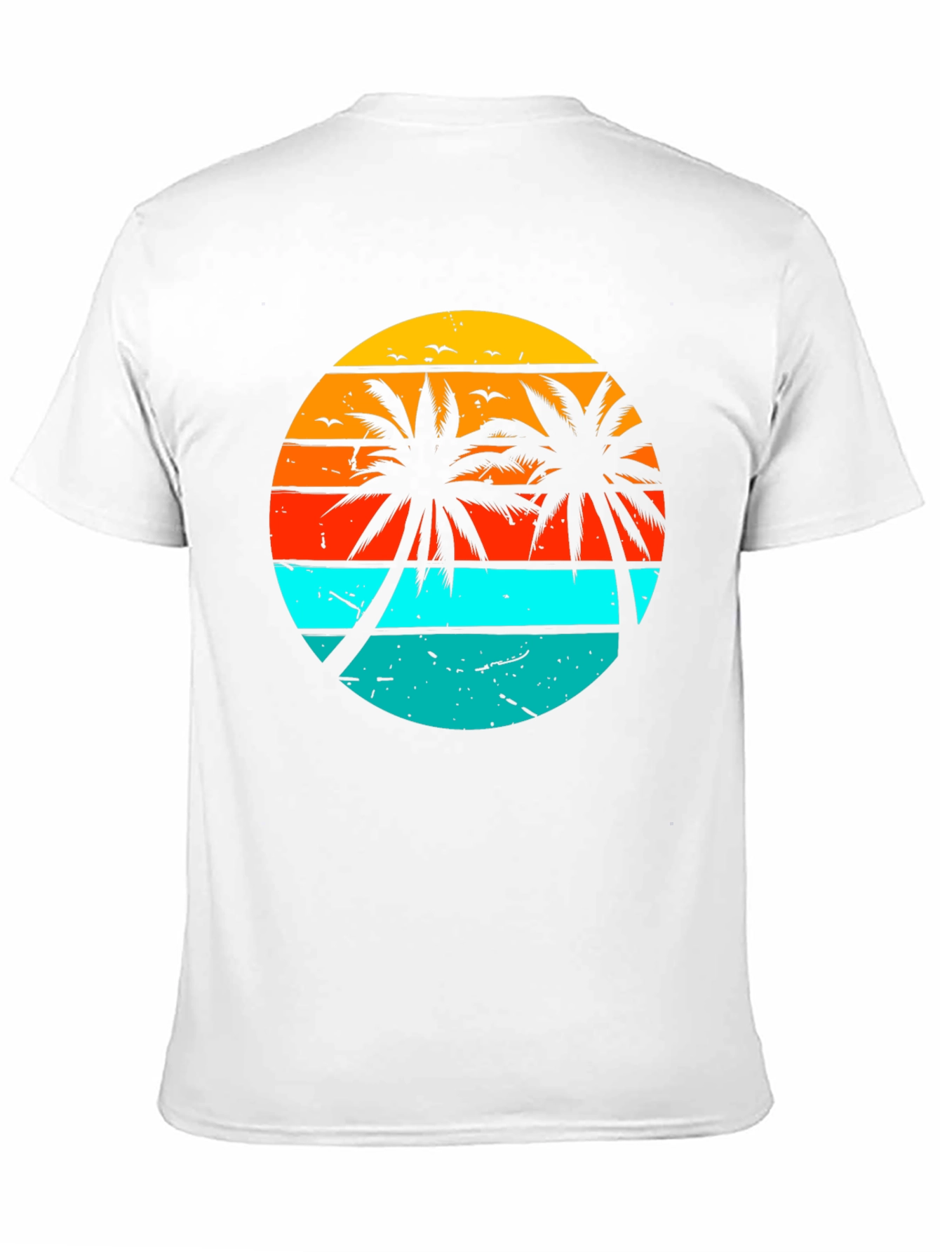 Retro Sunset Palm Tree Graphic T-Shirt