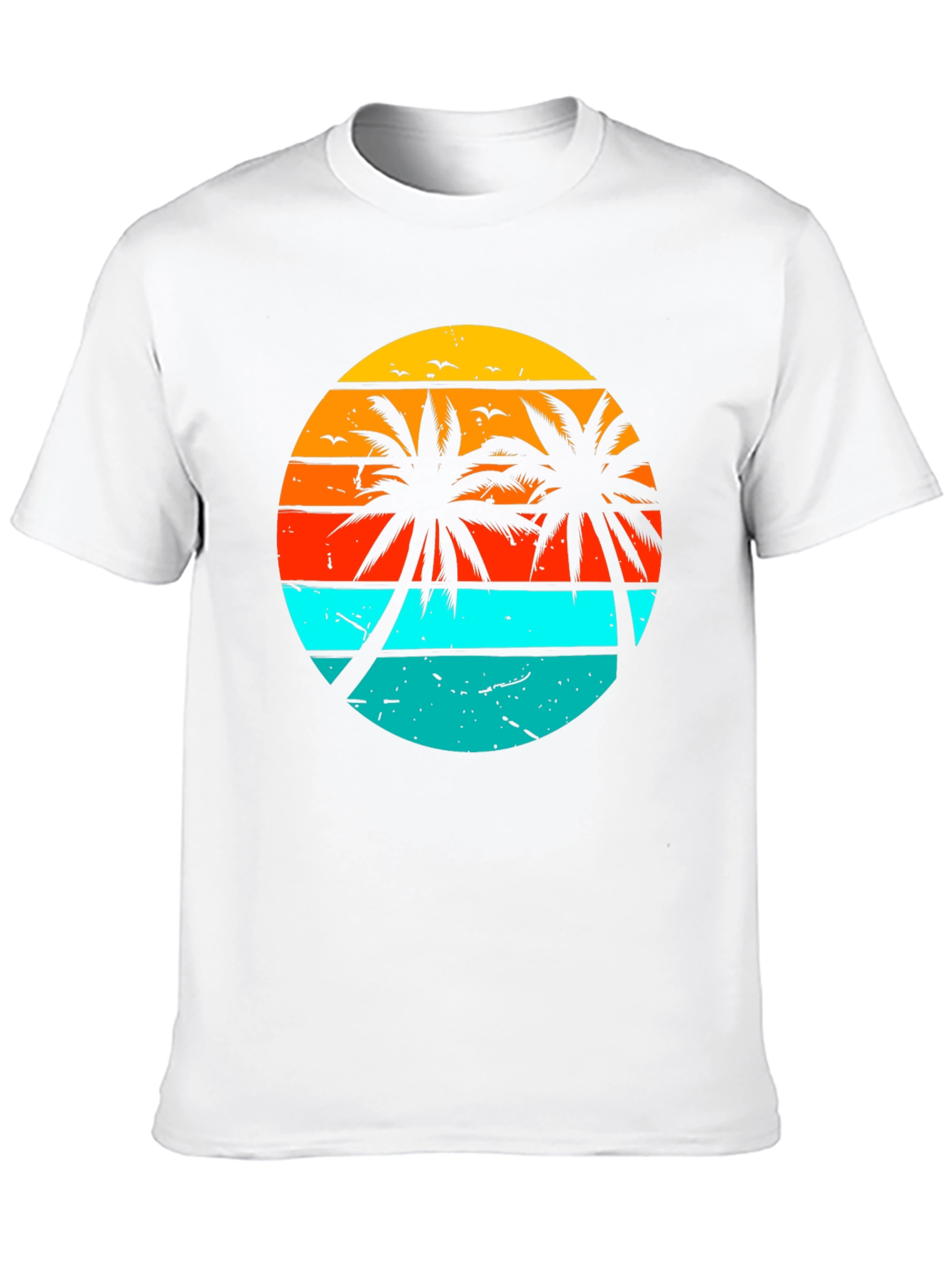 Retro Sunset Palm Tree Graphic T-Shirt