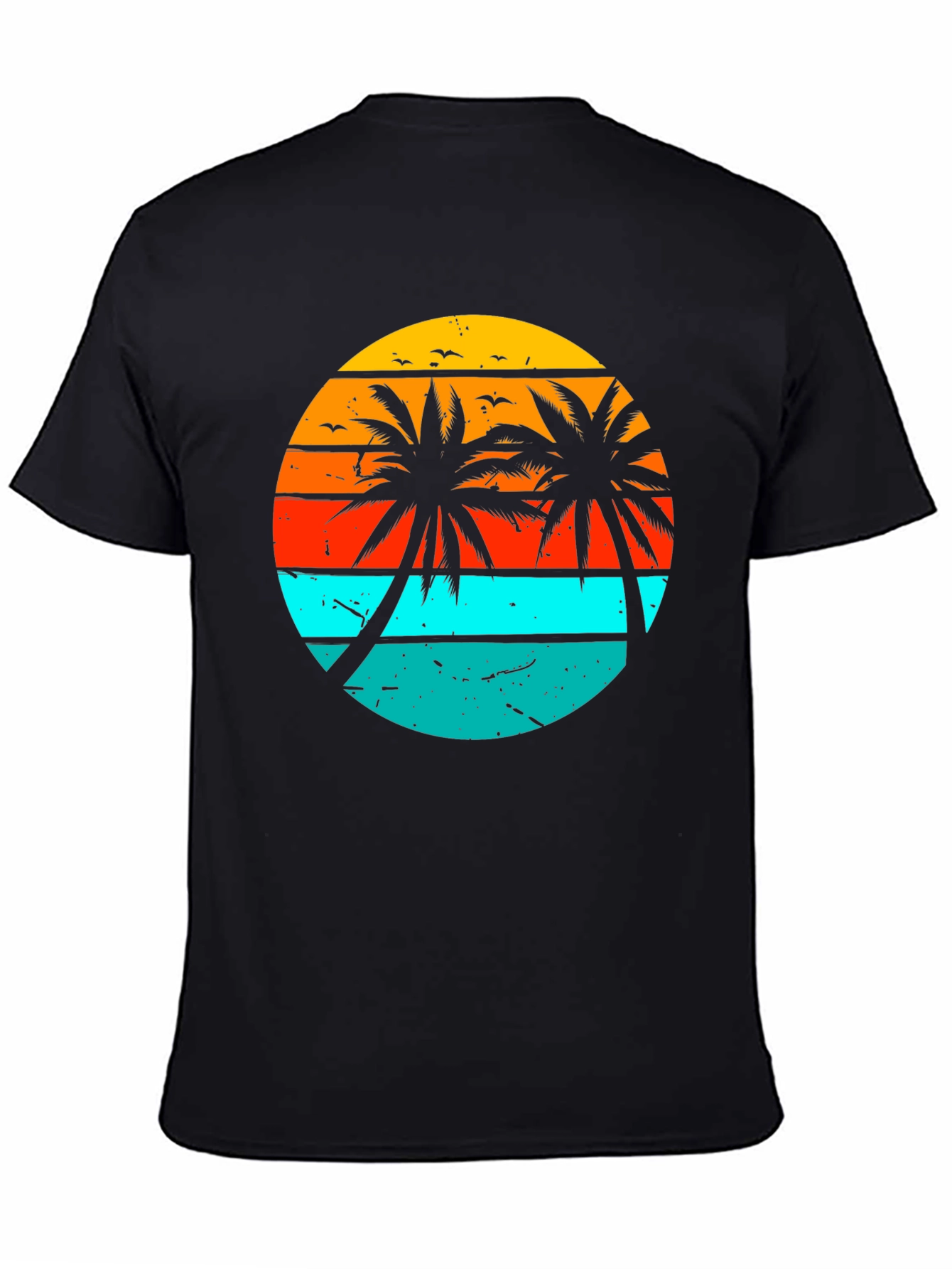 Retro Sunset Palm Tree Graphic T-Shirt