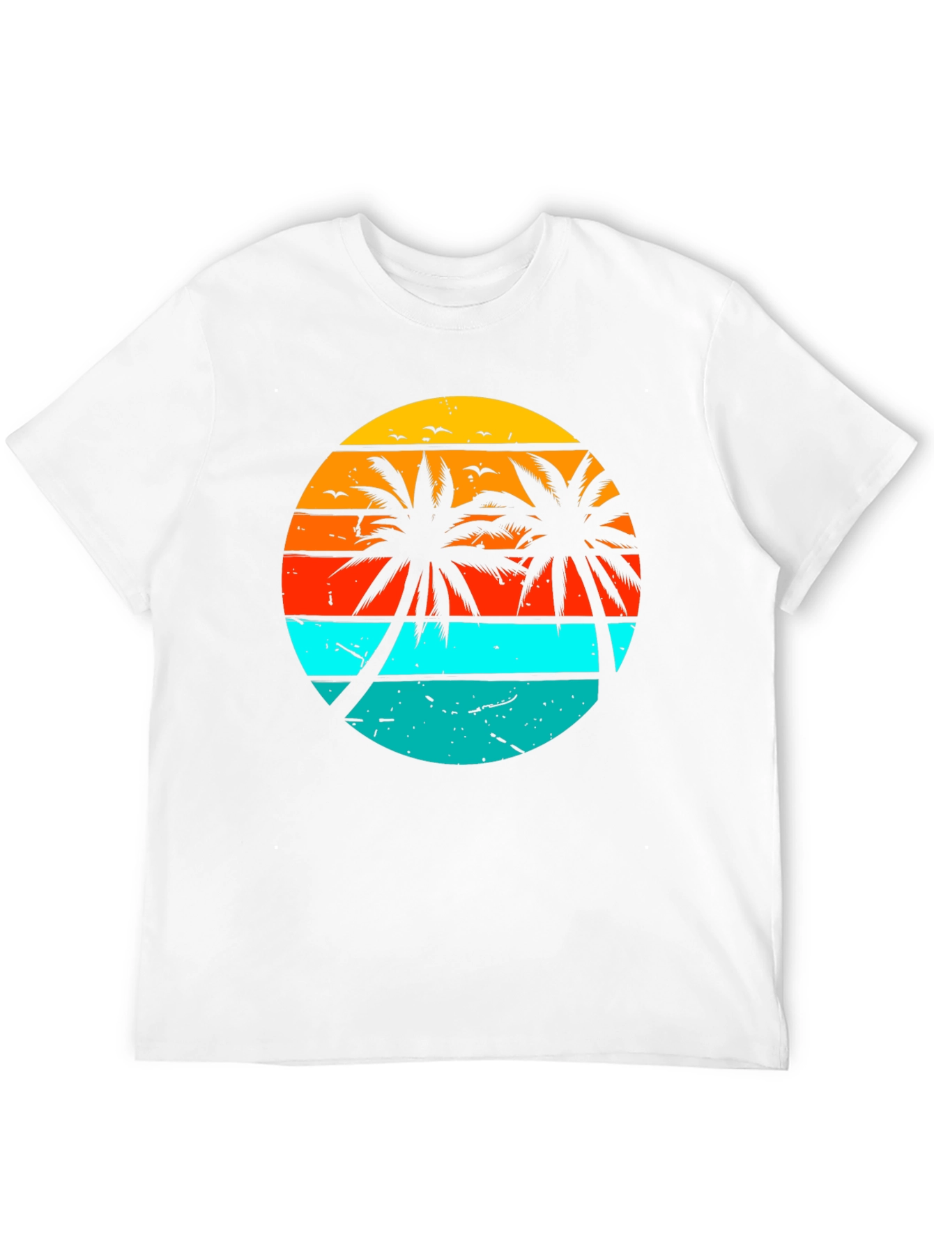 Retro Sunset Palm Tree Graphic T-Shirt