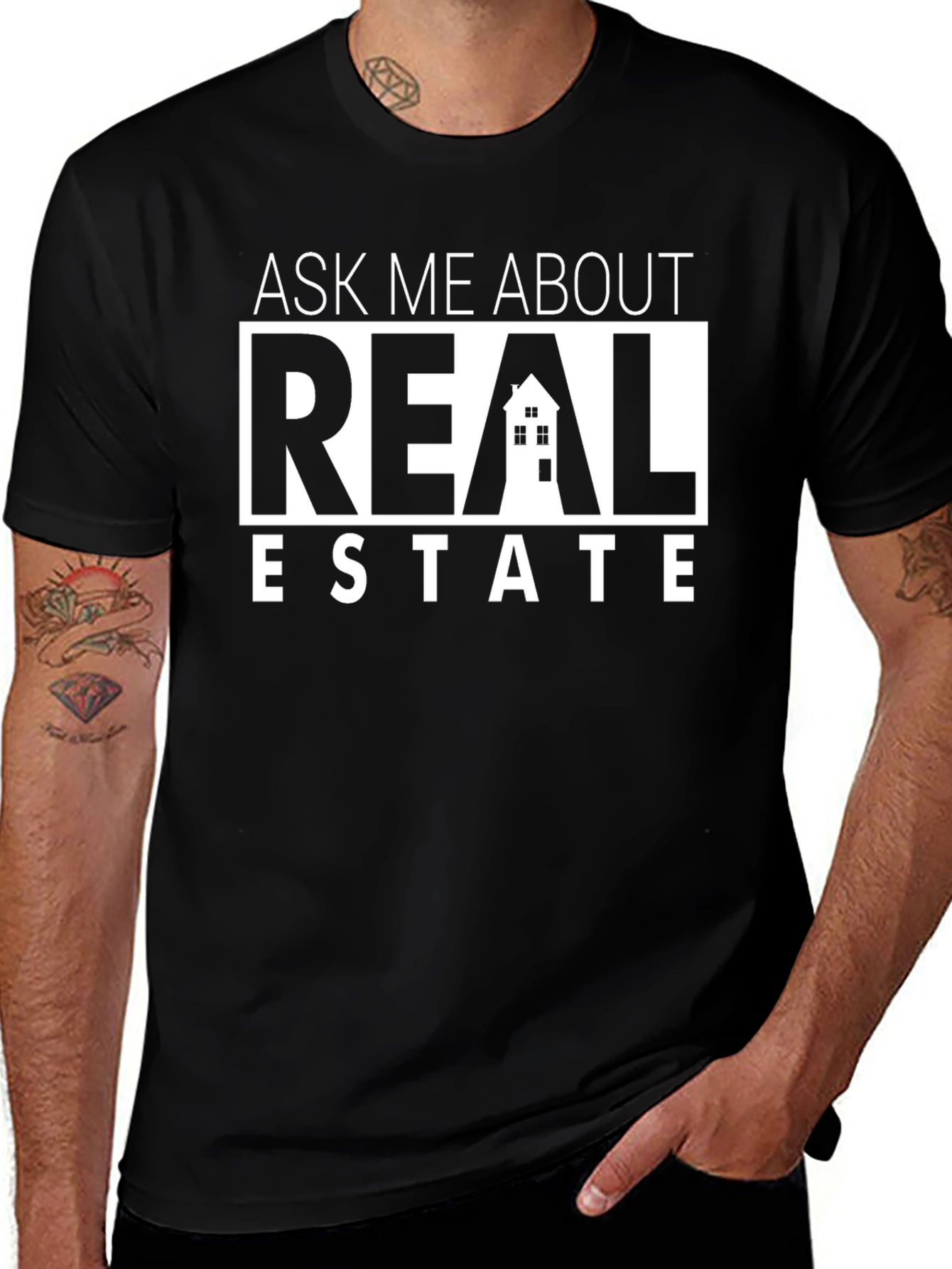 Ask Me About Real Estate Black T-Shirt