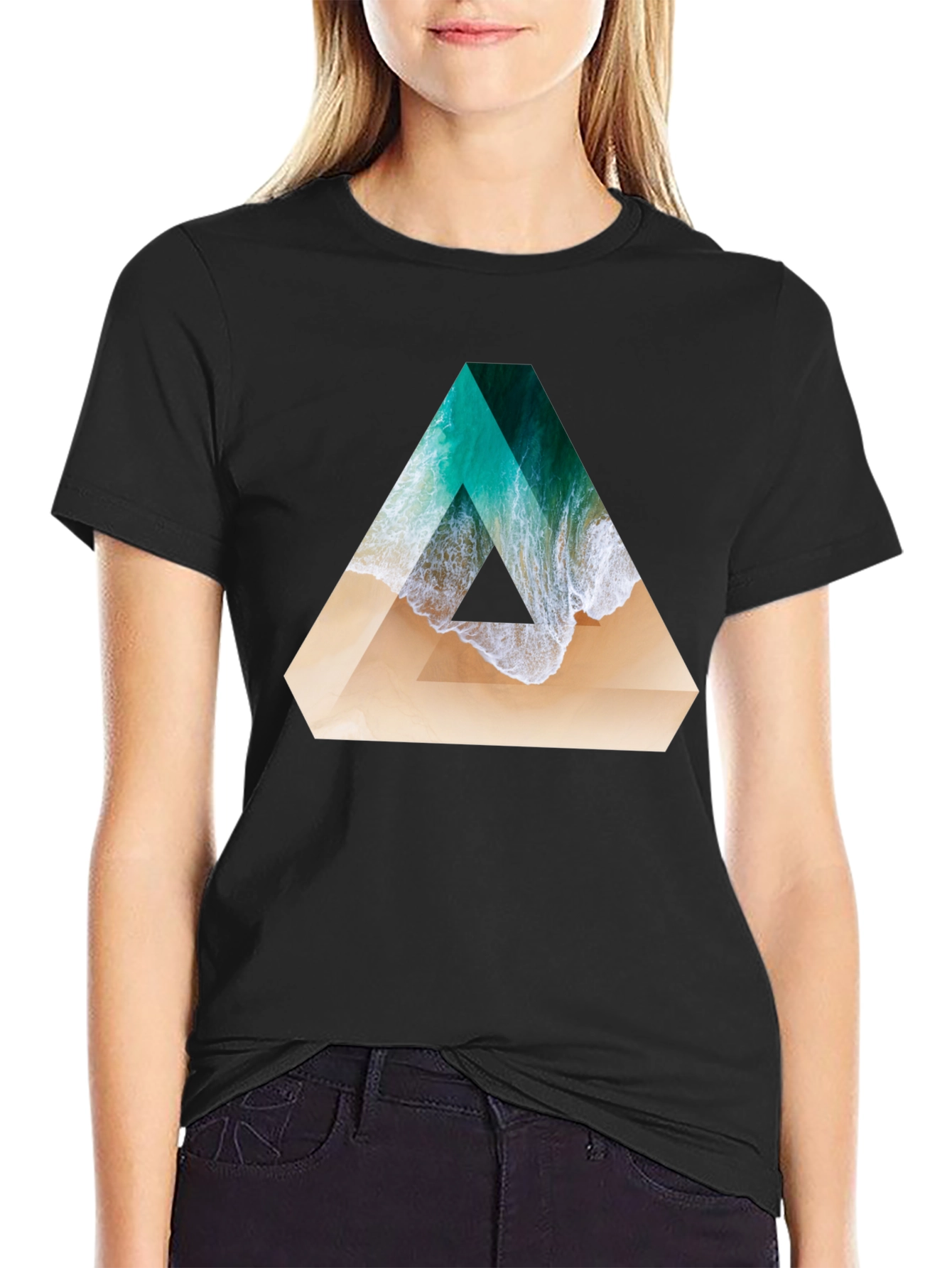 Geometric Beach Wave T-Shirt