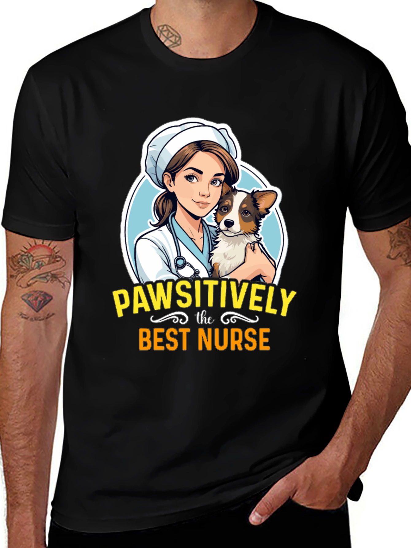 Pawsitively the Best Nurse Graphic Tee