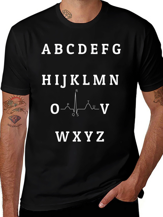 ECG Alphabet T-Shirt - Unique Medical Design