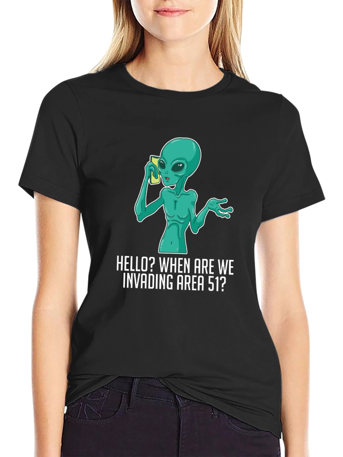 Alien Invading Area 51 T-Shirt