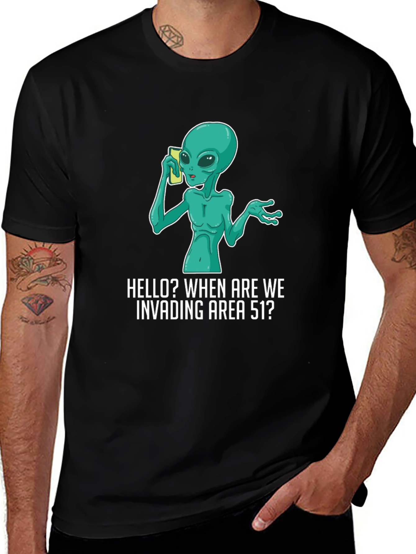 Alien Invading Area 51 T-Shirt