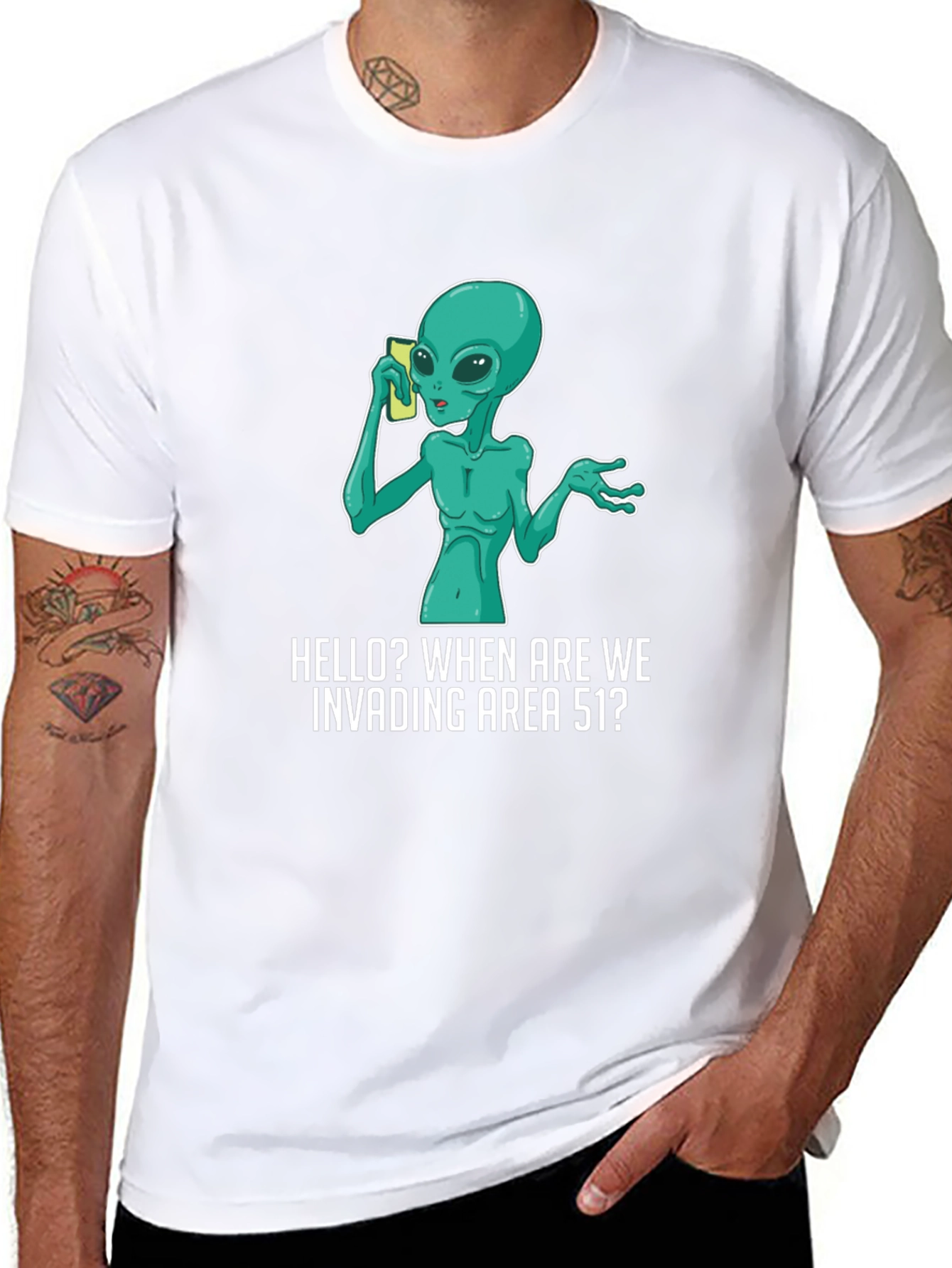 Alien Invading Area 51 T-Shirt
