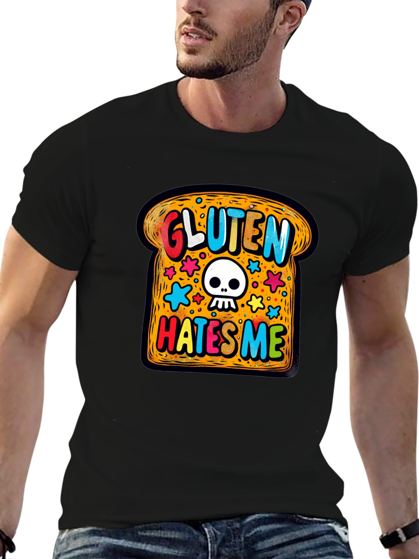 Gluten Hates Me T-Shirt - Novelty Graphic Tee