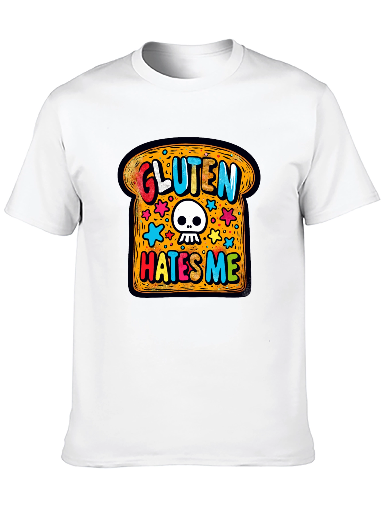 Gluten Hates Me T-Shirt - Novelty Graphic Tee