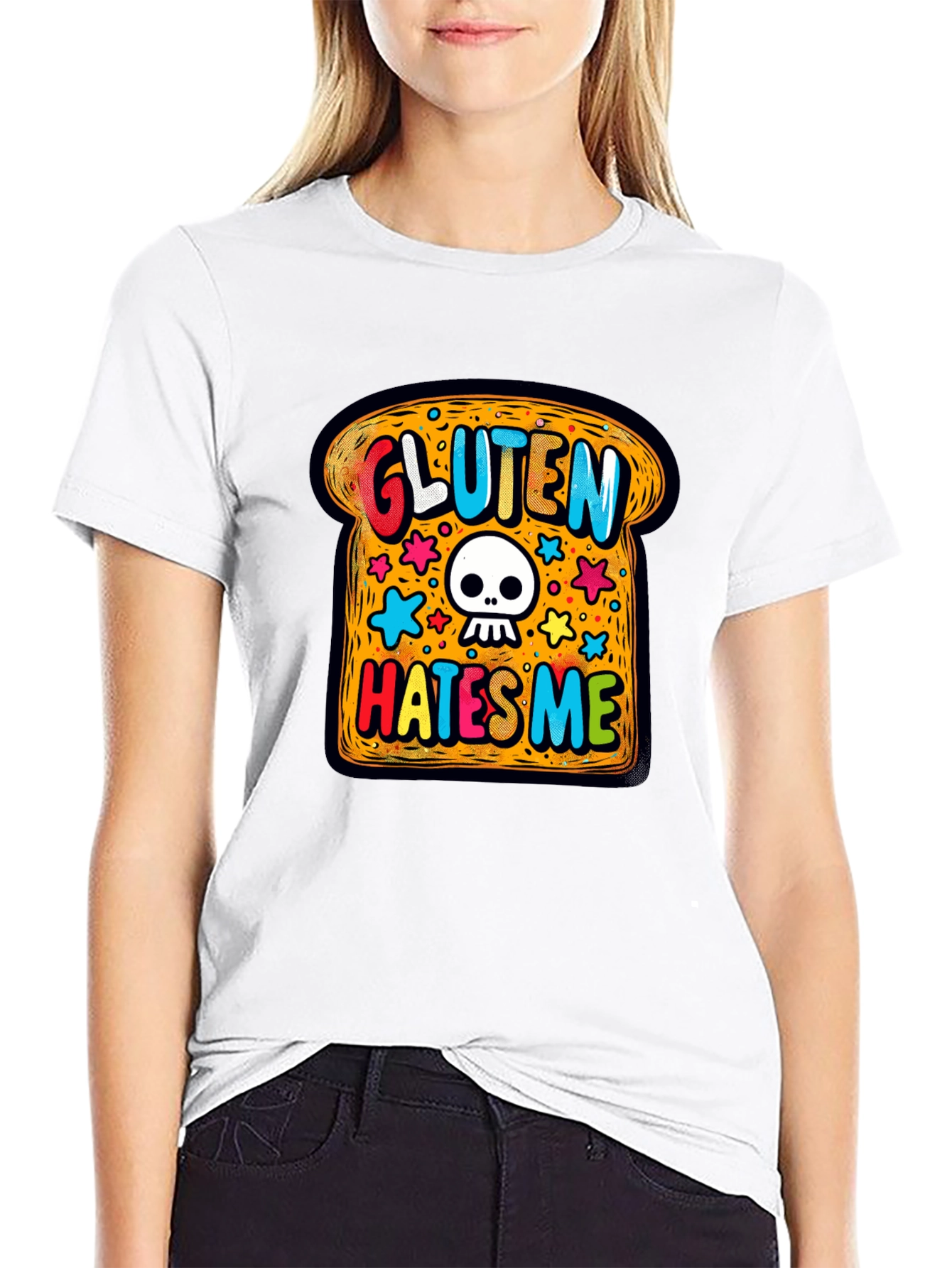 Gluten Hates Me T-Shirt - Novelty Graphic Tee