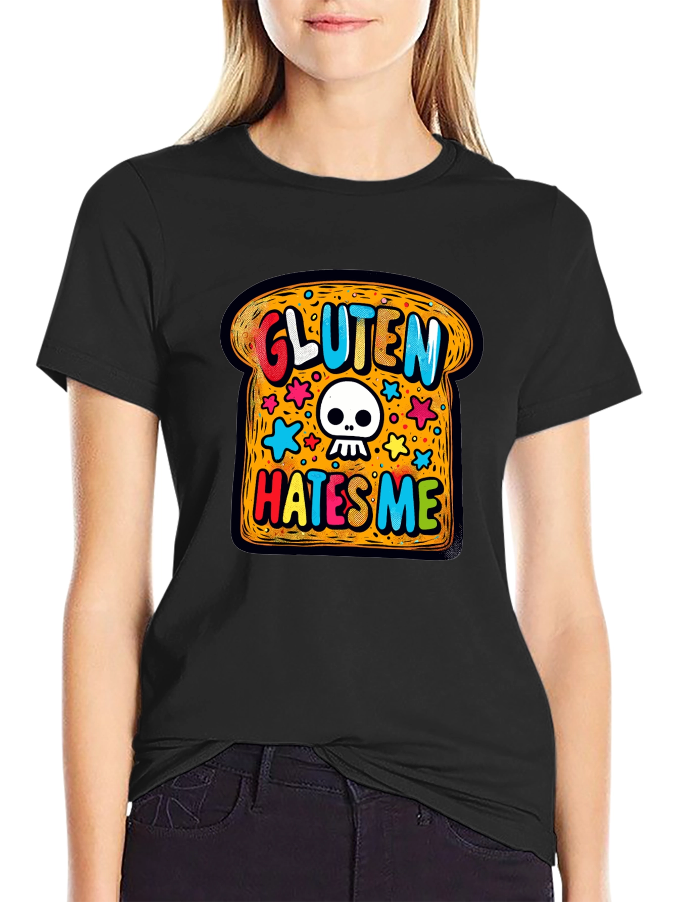 Gluten Hates Me T-Shirt - Novelty Graphic Tee