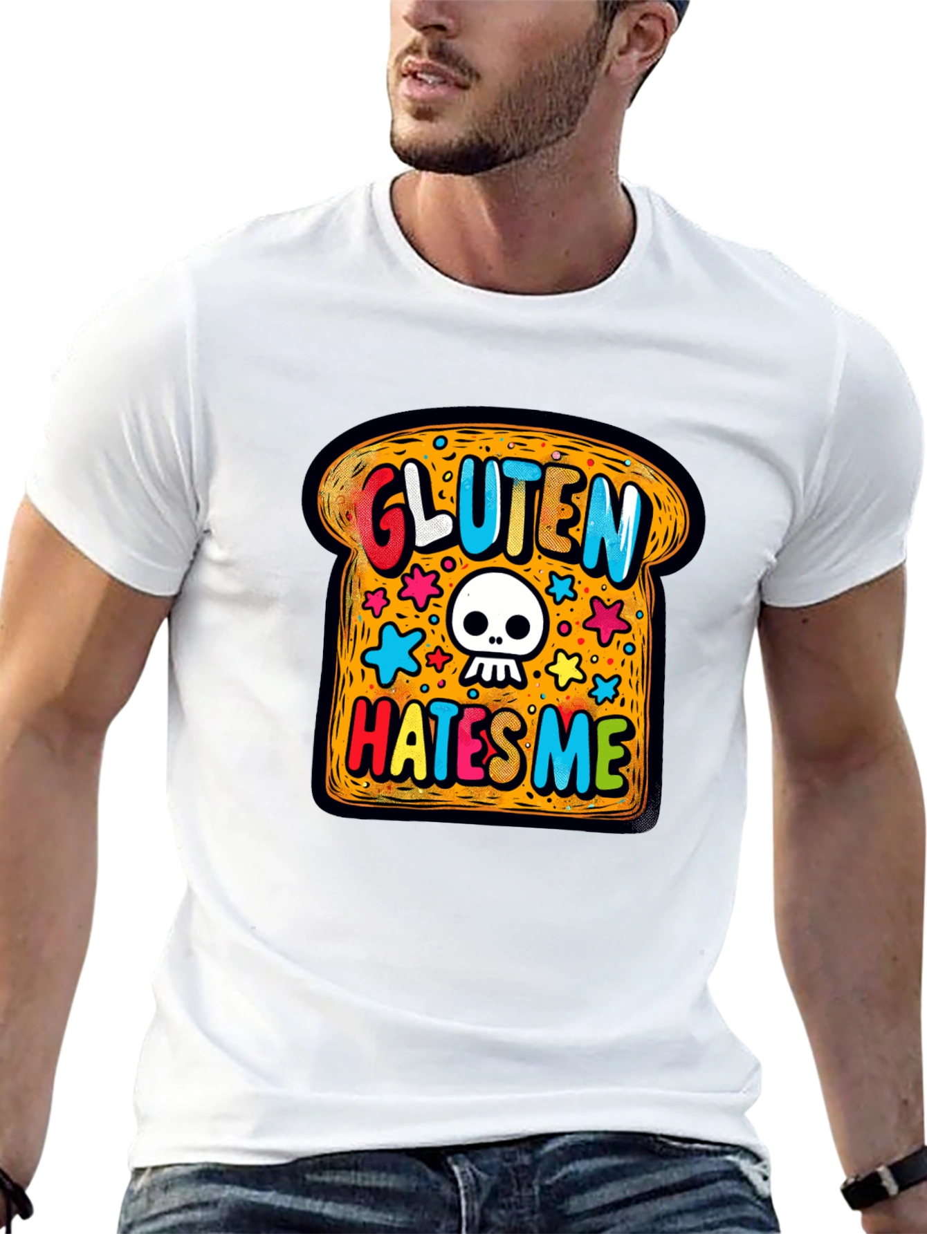 Gluten Hates Me T-Shirt - Novelty Graphic Tee