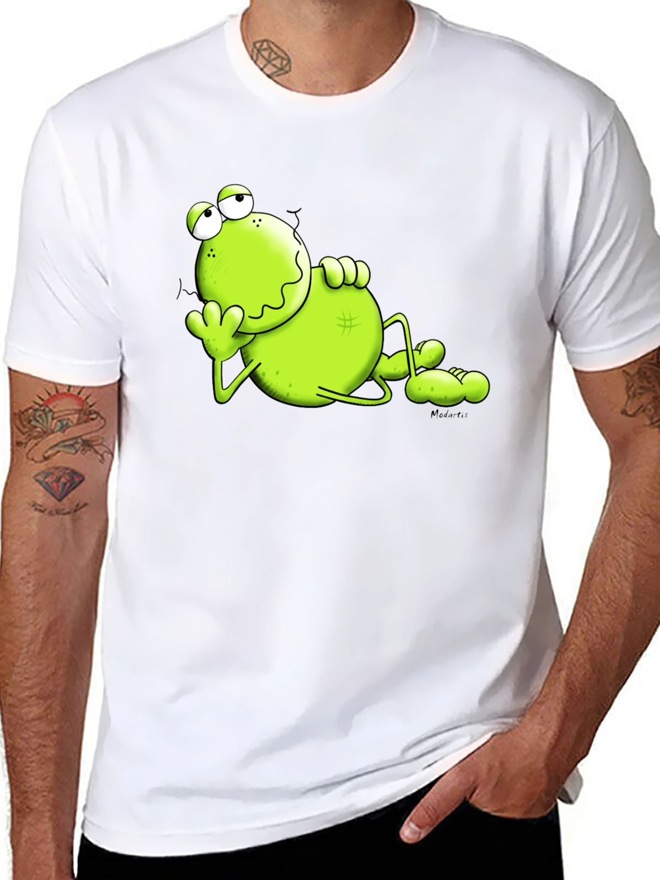 Lazy Frog Graphic Tee - Comfy Black T-Shirt