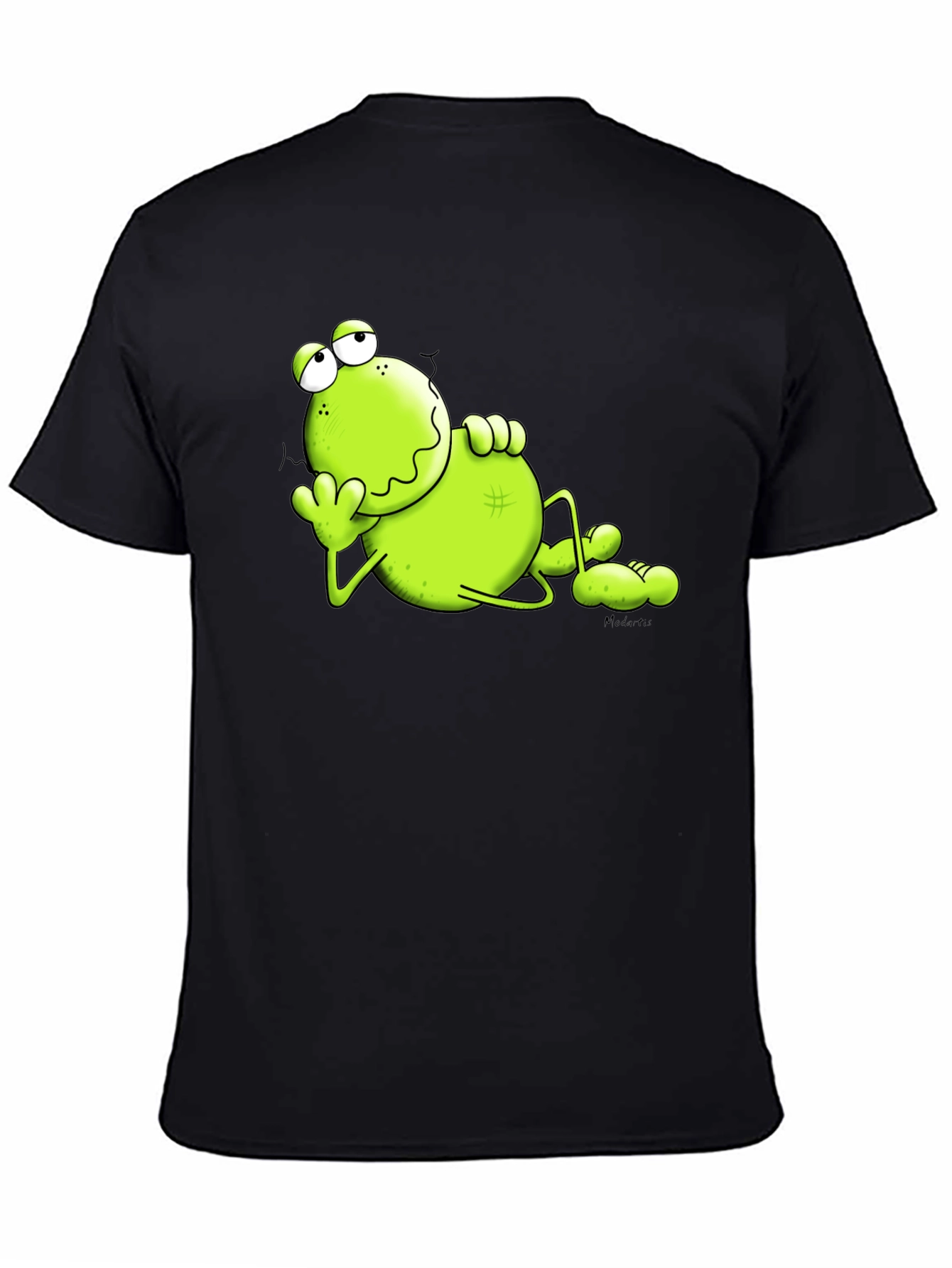 Lazy Frog Graphic Tee - Comfy Black T-Shirt