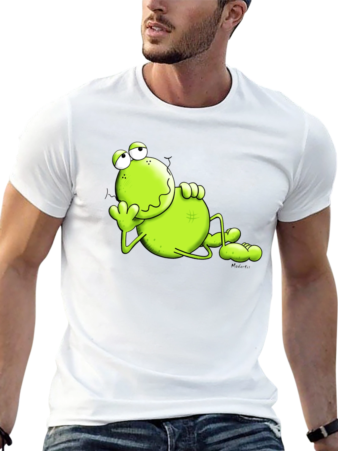 Lazy Frog Graphic Tee - Comfy Black T-Shirt
