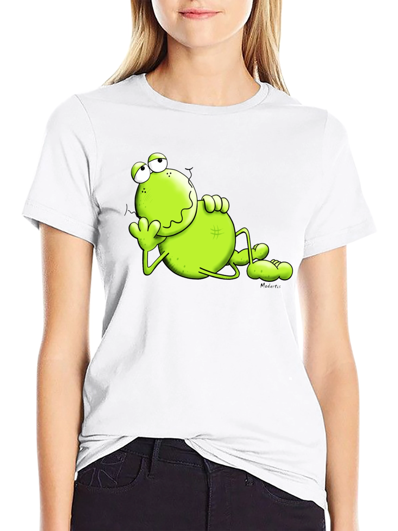 Lazy Frog Graphic Tee - Comfy Black T-Shirt