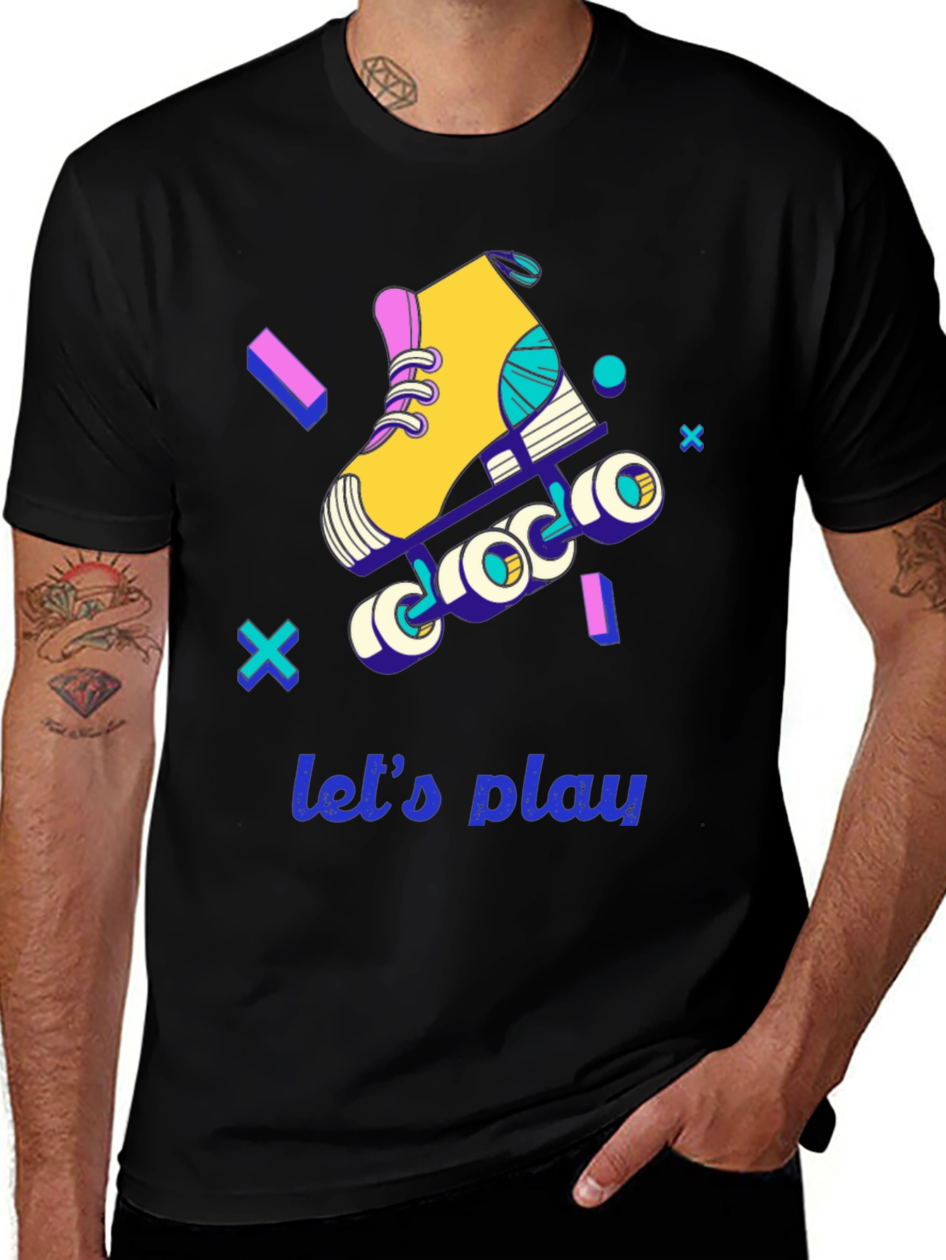 Retro Roller Skate Graphic Tee - Lets Play!