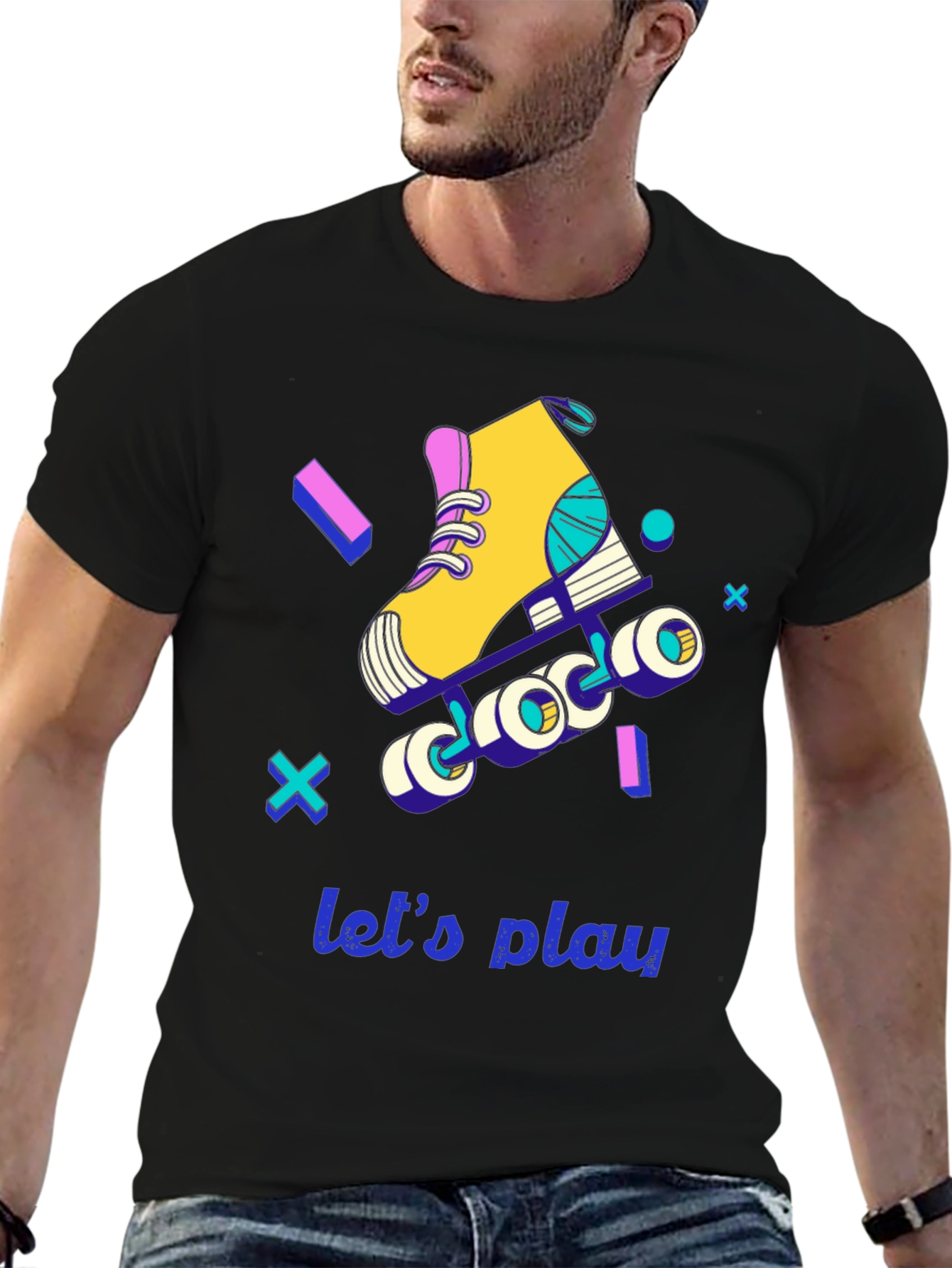 Retro Roller Skate Graphic Tee - Lets Play!