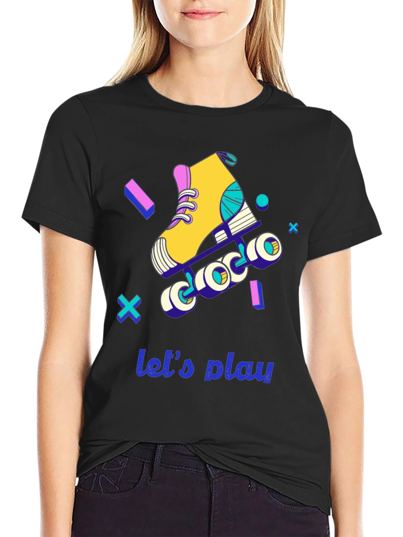 Retro Roller Skate Graphic Tee - Lets Play!