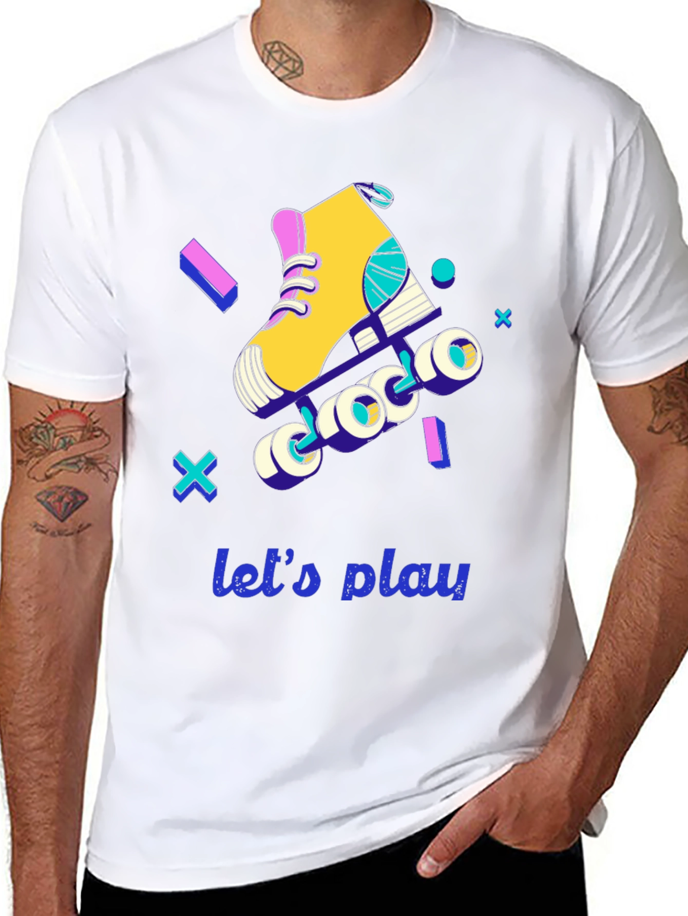 Retro Roller Skate Graphic Tee - Lets Play!