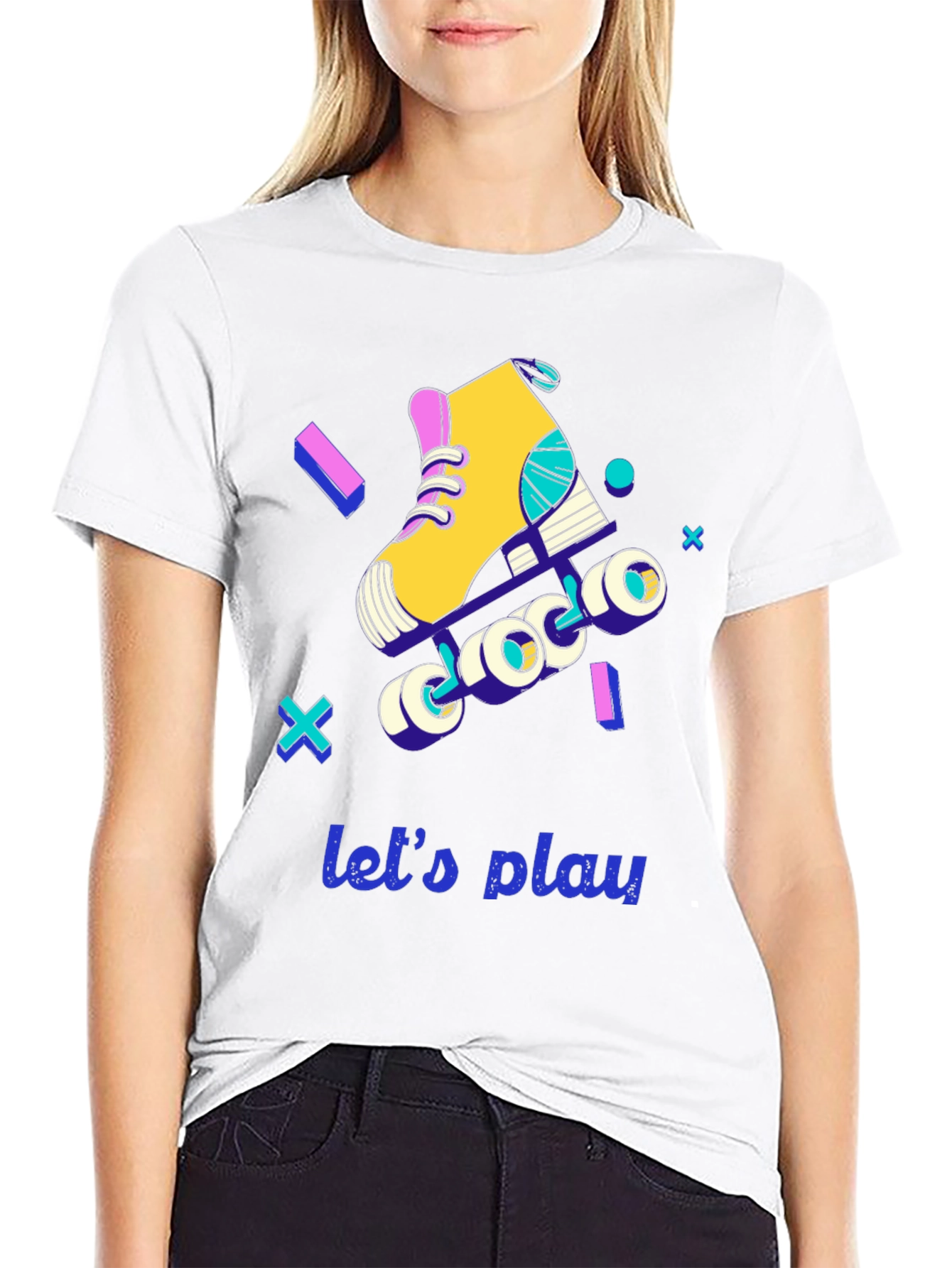 Retro Roller Skate Graphic Tee - Lets Play!