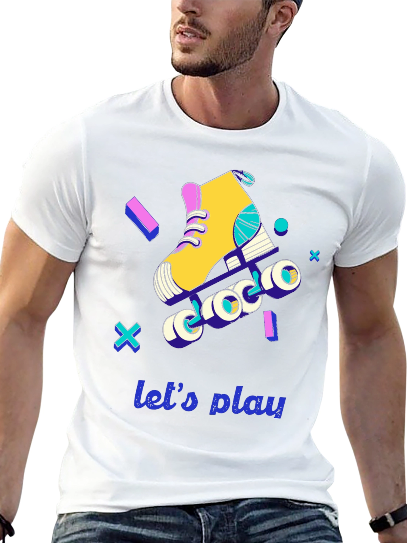 Retro Roller Skate Graphic Tee - Lets Play!