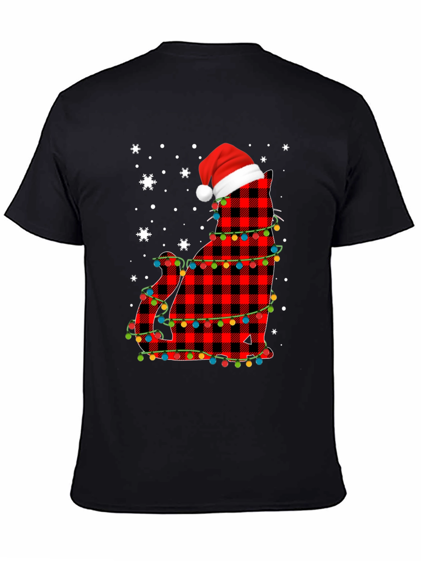 Festive Cat Christmas Lights T-Shirt