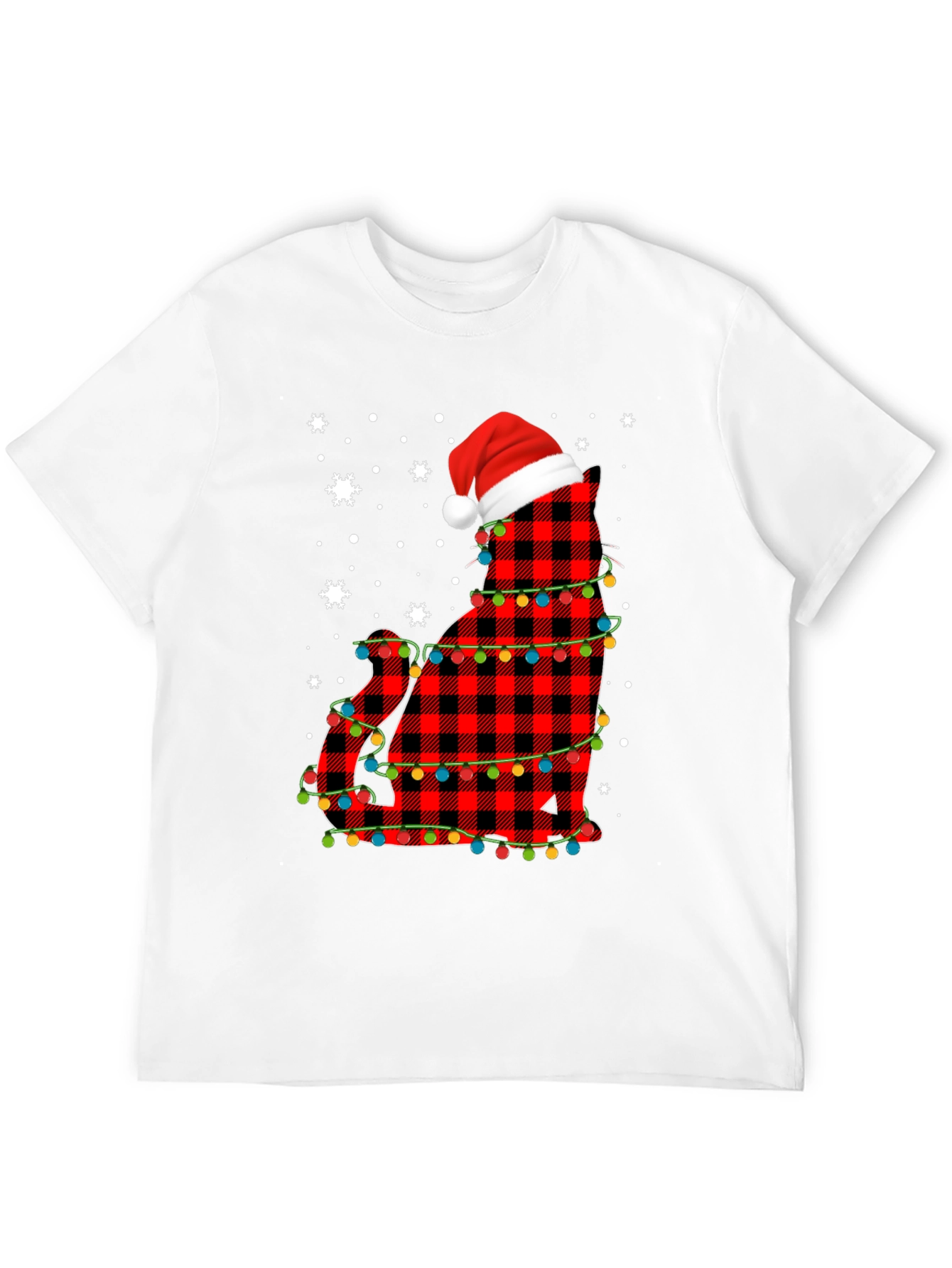 Festive Cat Christmas Lights T-Shirt