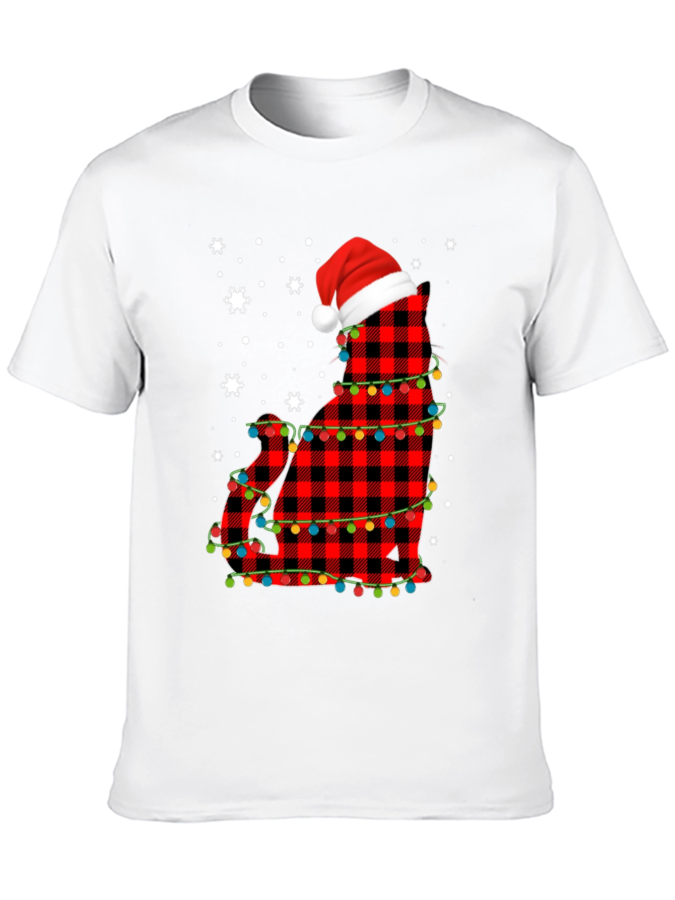 Festive Cat Christmas Lights T-Shirt