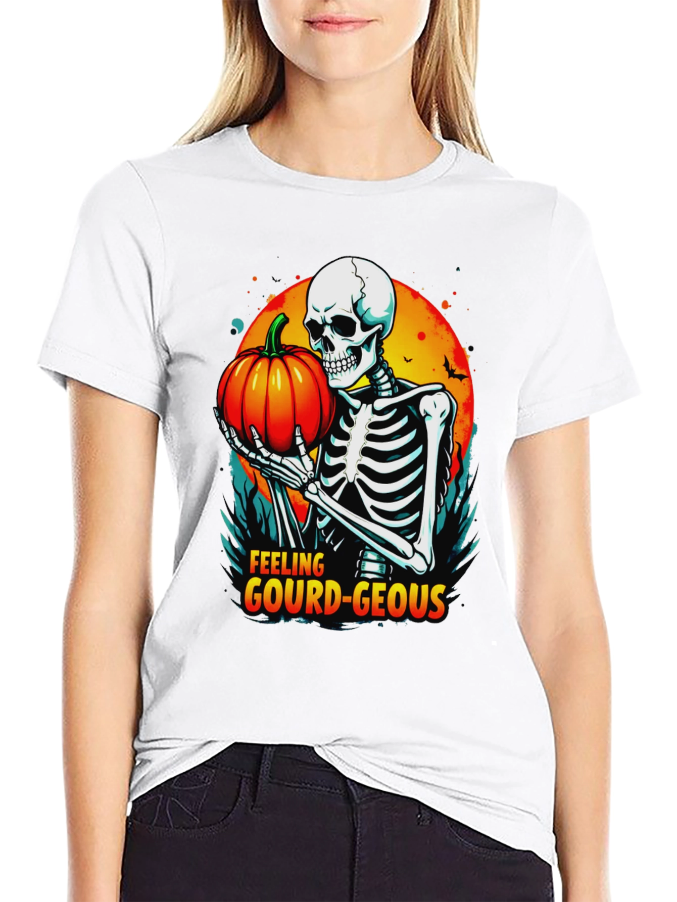 Feeling Gourd-Geous Halloween Skeleton T-Shirt
