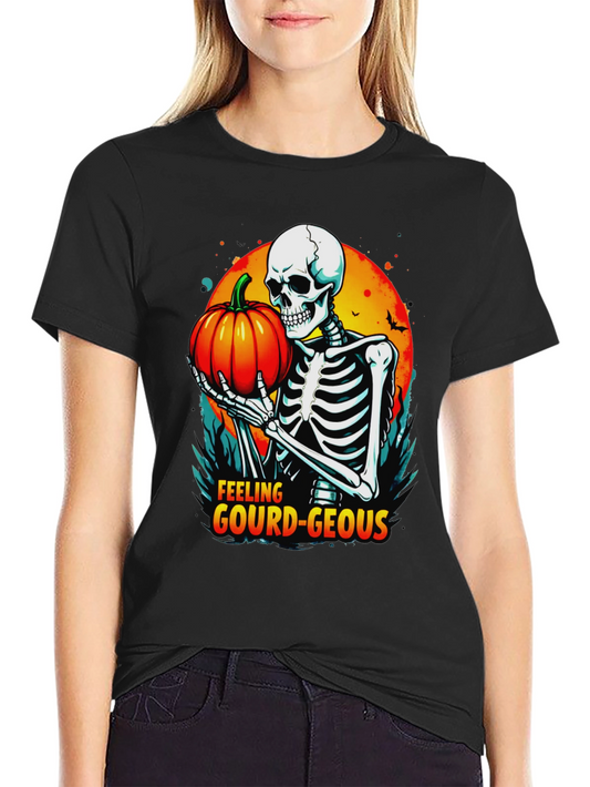 Feeling Gourd-Geous Halloween Skeleton T-Shirt