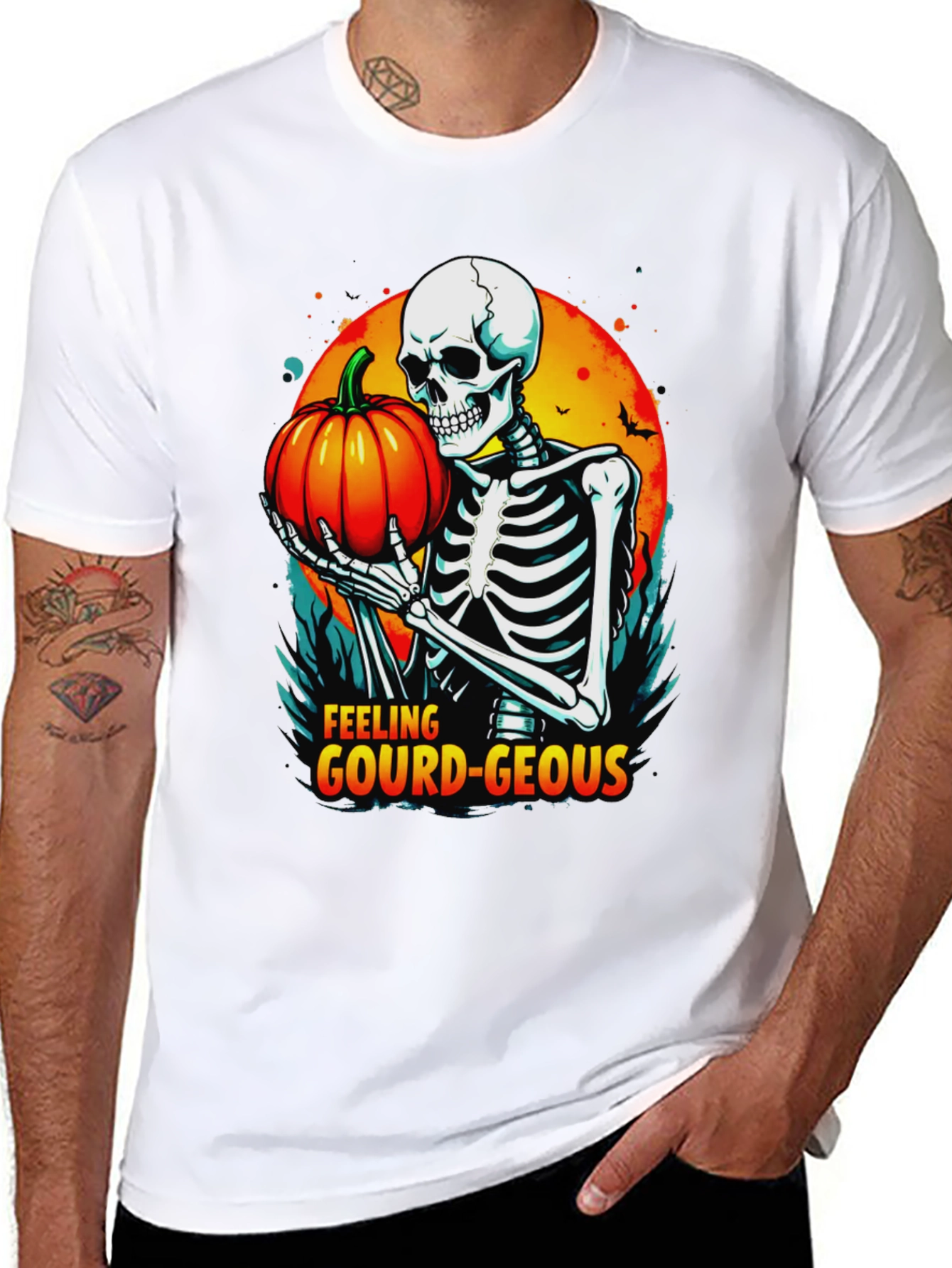 Feeling Gourd-Geous Halloween Skeleton T-Shirt