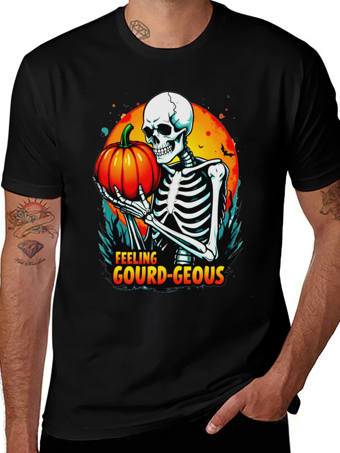 Feeling Gourd-Geous Halloween Skeleton T-Shirt
