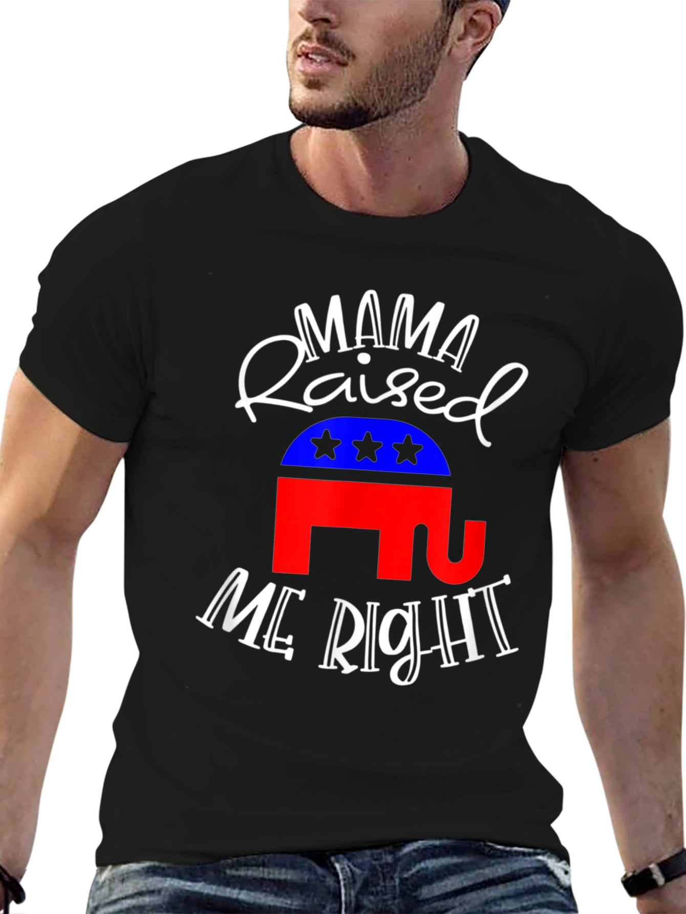 Mama Raised Me Right Republican T-Shirt