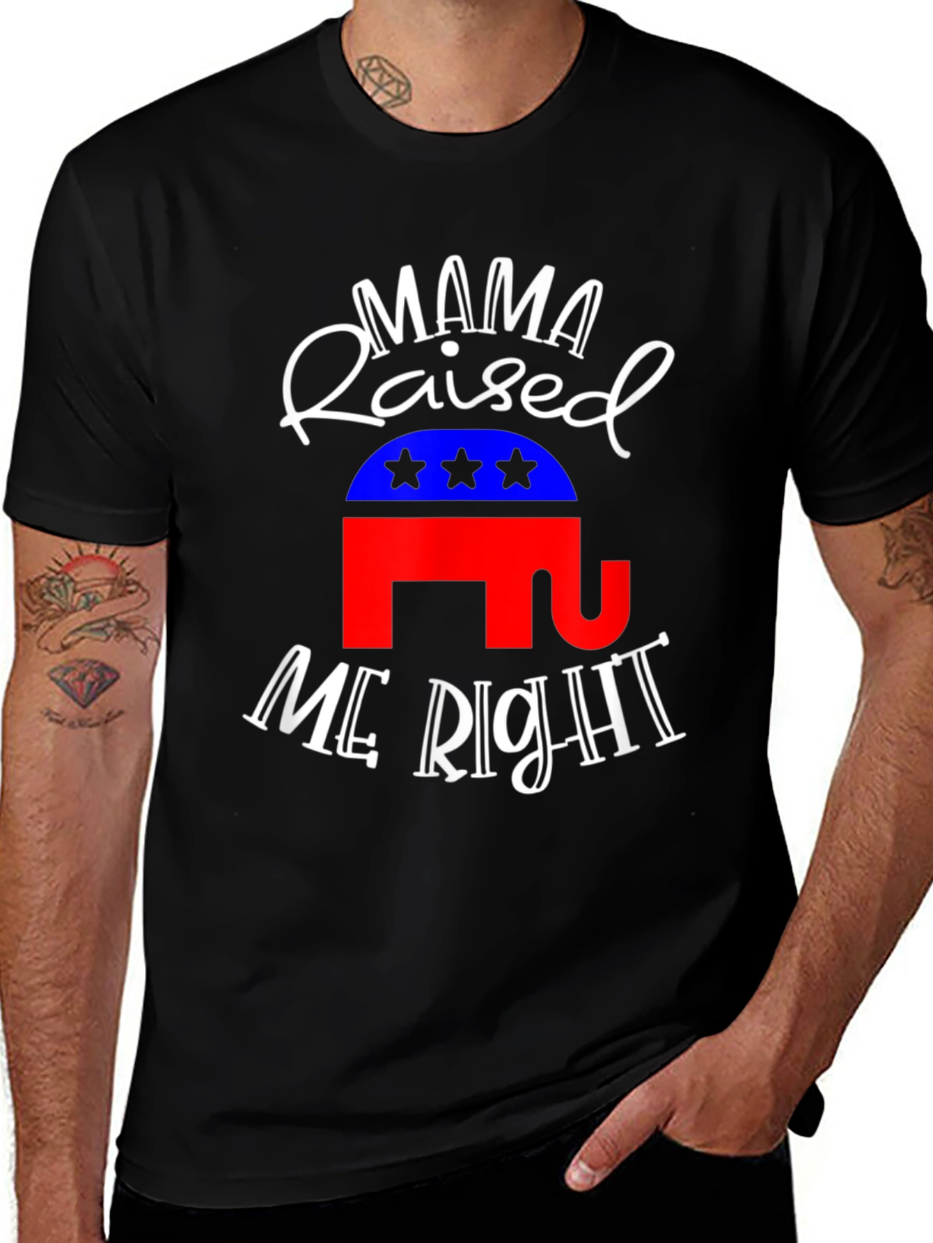 Mama Raised Me Right Republican T-Shirt
