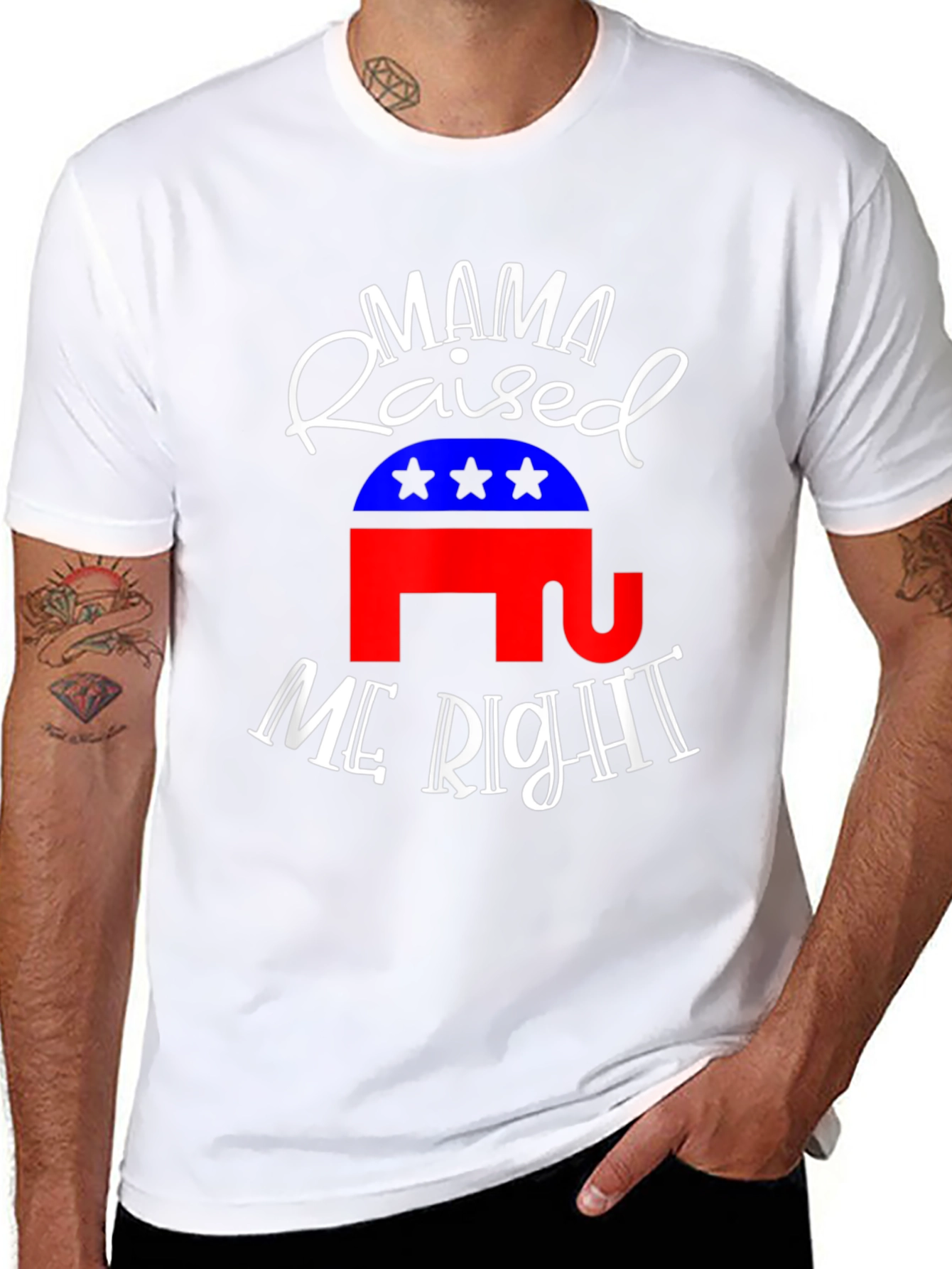 Mama Raised Me Right Republican T-Shirt