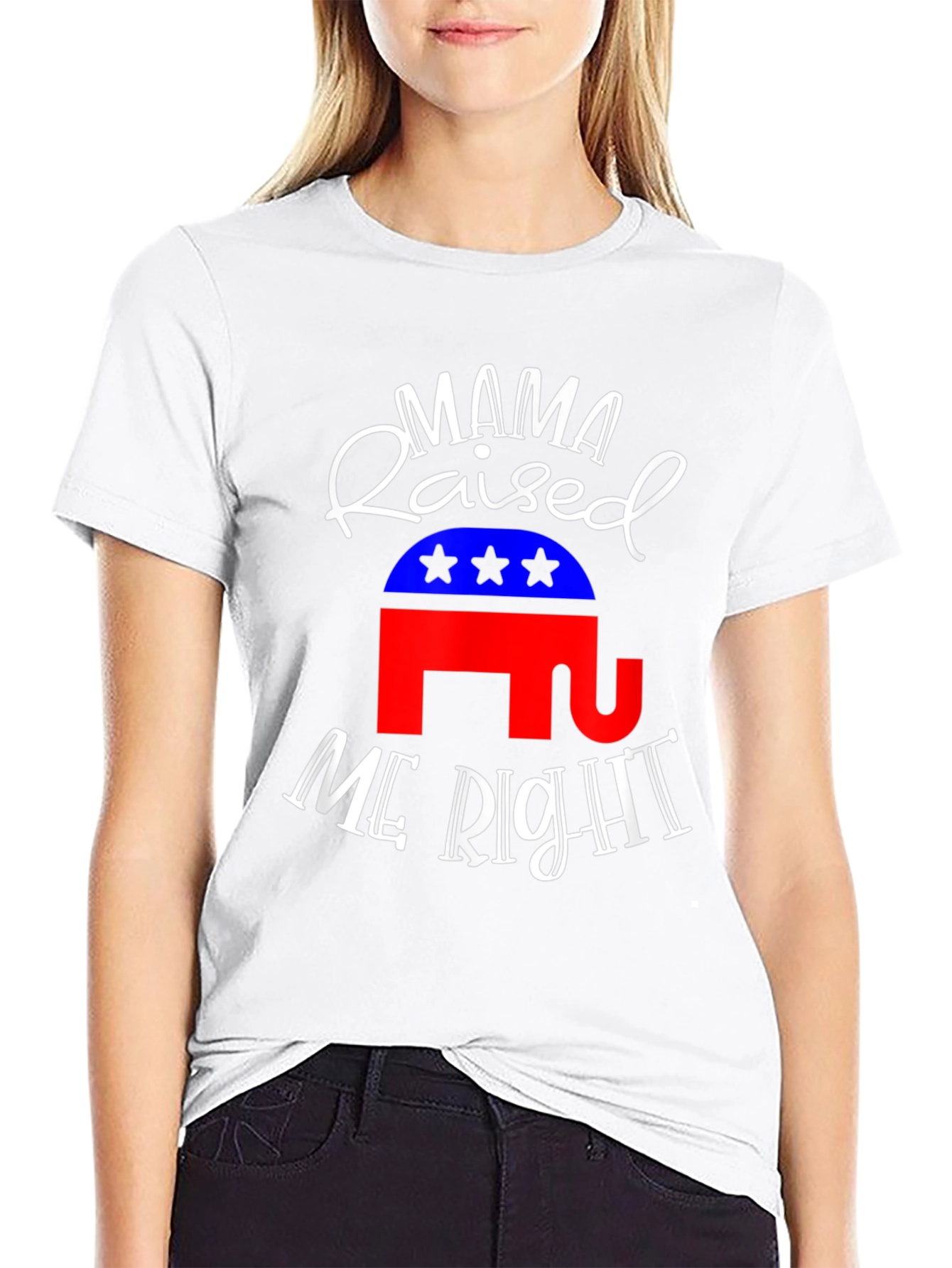 Mama Raised Me Right Republican T-Shirt