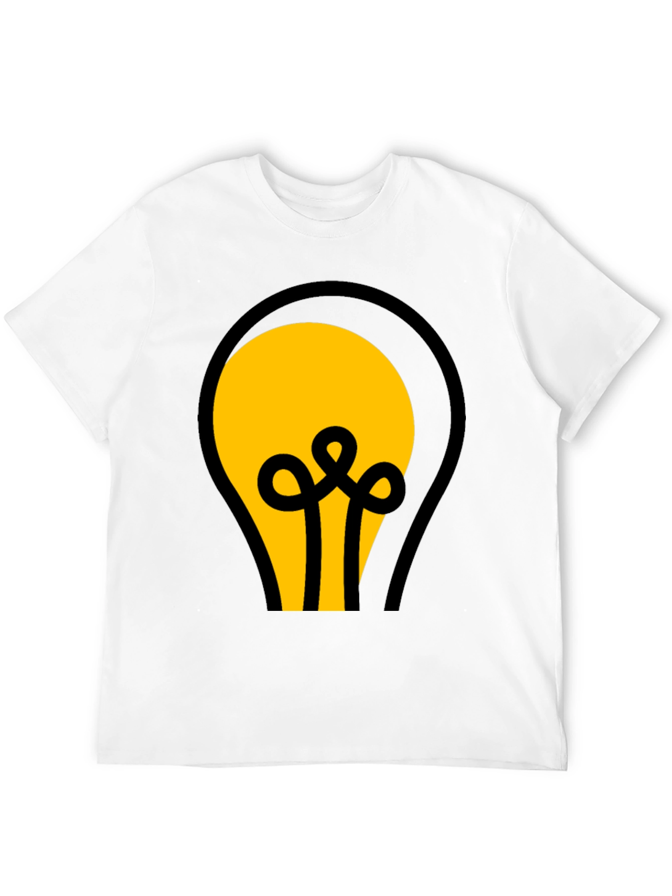 Black T-Shirt with Light Bulb Graphic