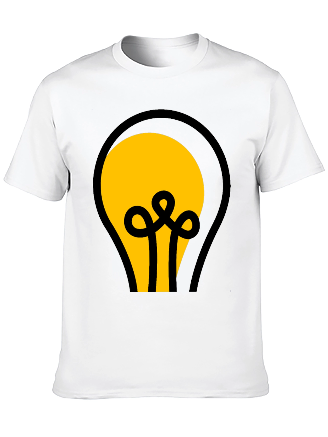 Black T-Shirt with Light Bulb Graphic