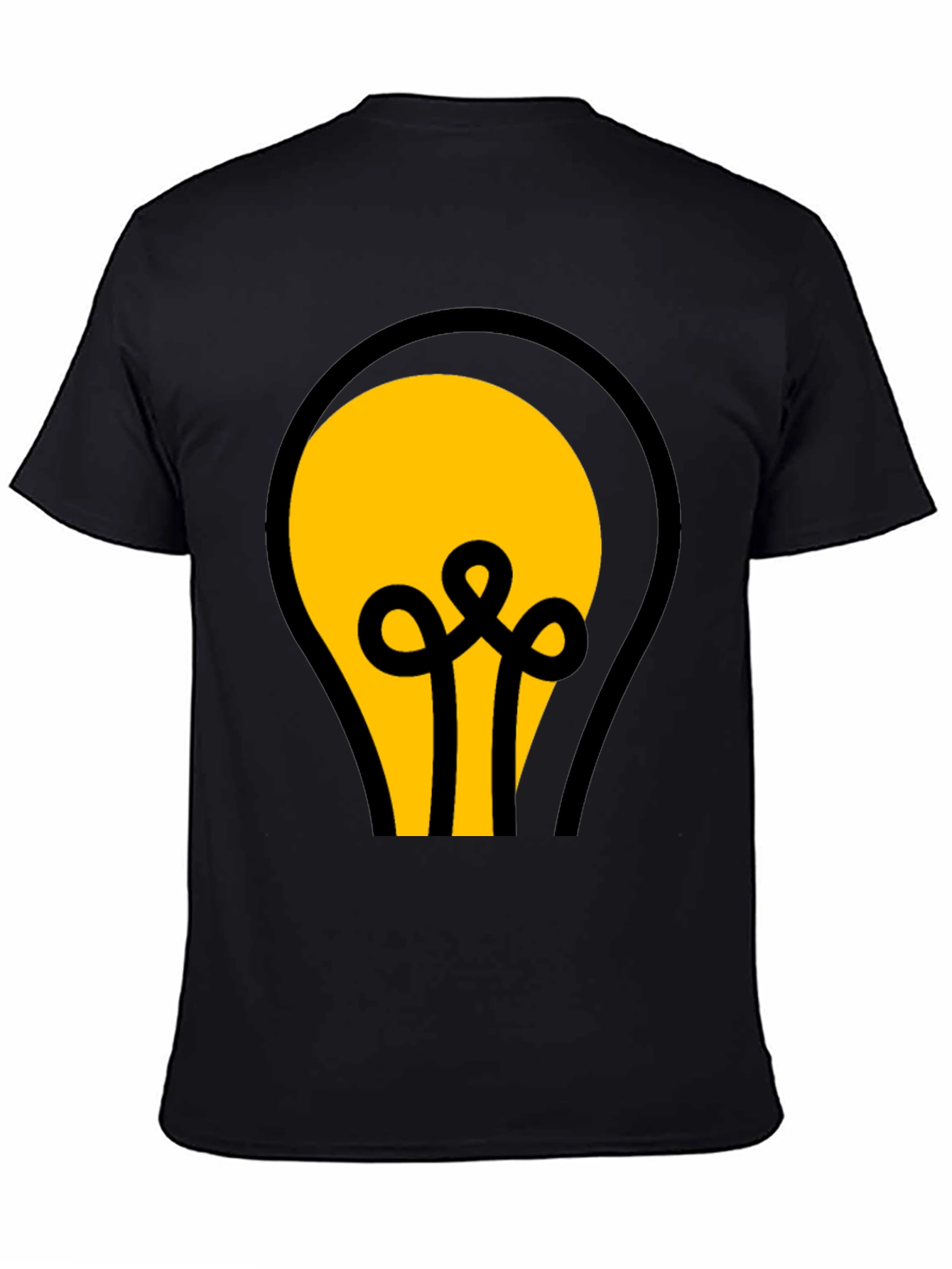 Black T-Shirt with Light Bulb Graphic