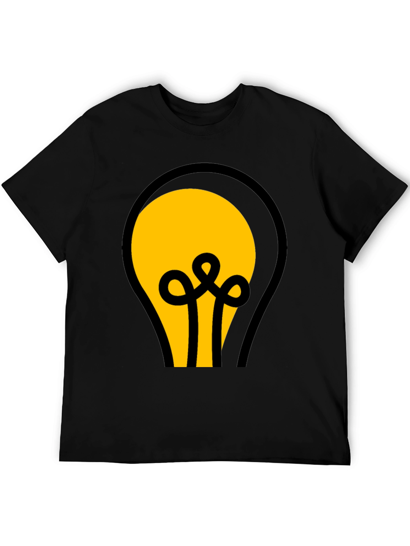 Black T-Shirt with Light Bulb Graphic