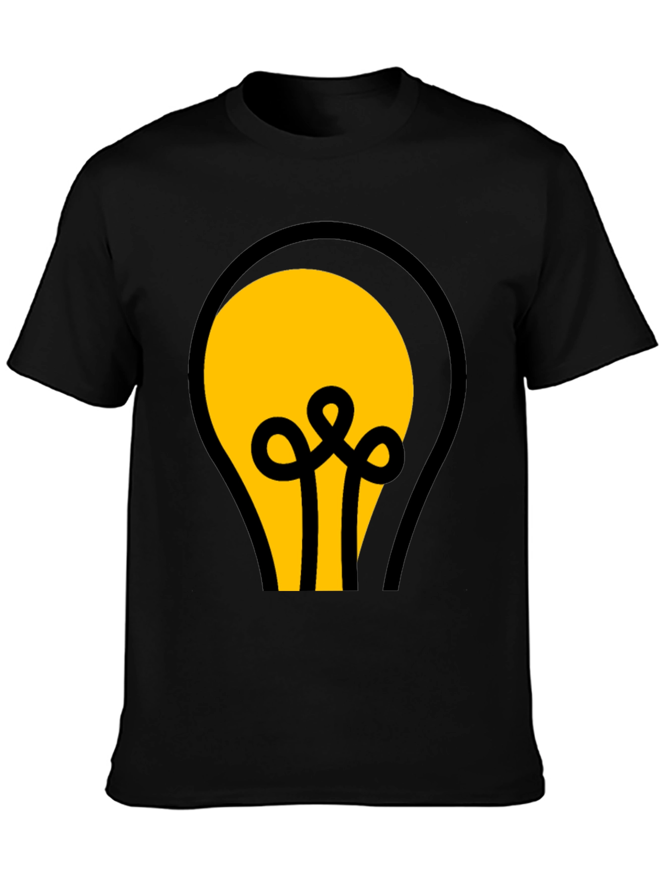 Black T-Shirt with Light Bulb Graphic
