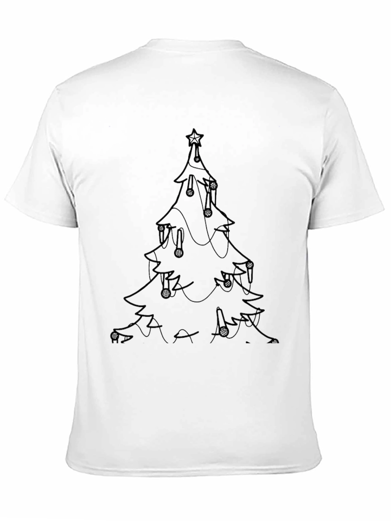 Christmas Tree Graphic Tee - Black Holiday Shirt