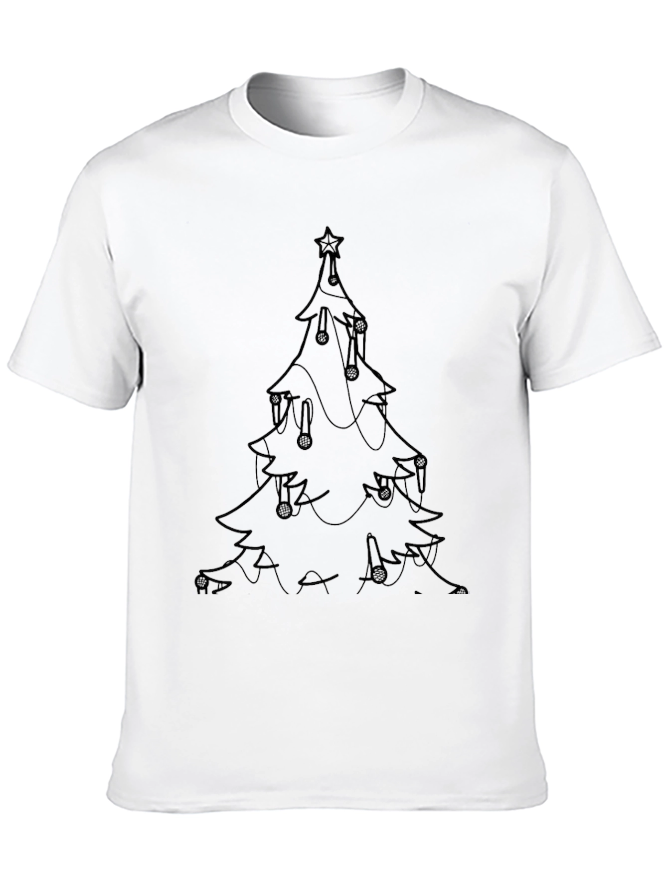 Christmas Tree Graphic Tee - Black Holiday Shirt
