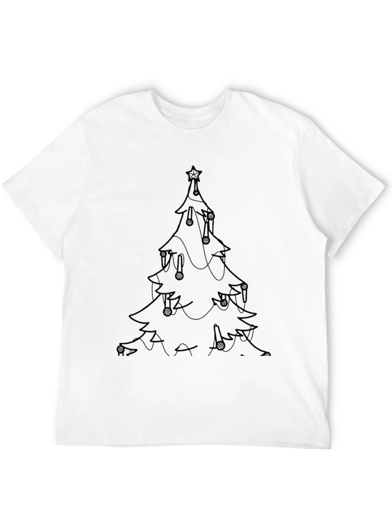 Christmas Tree Graphic Tee - Black Holiday Shirt