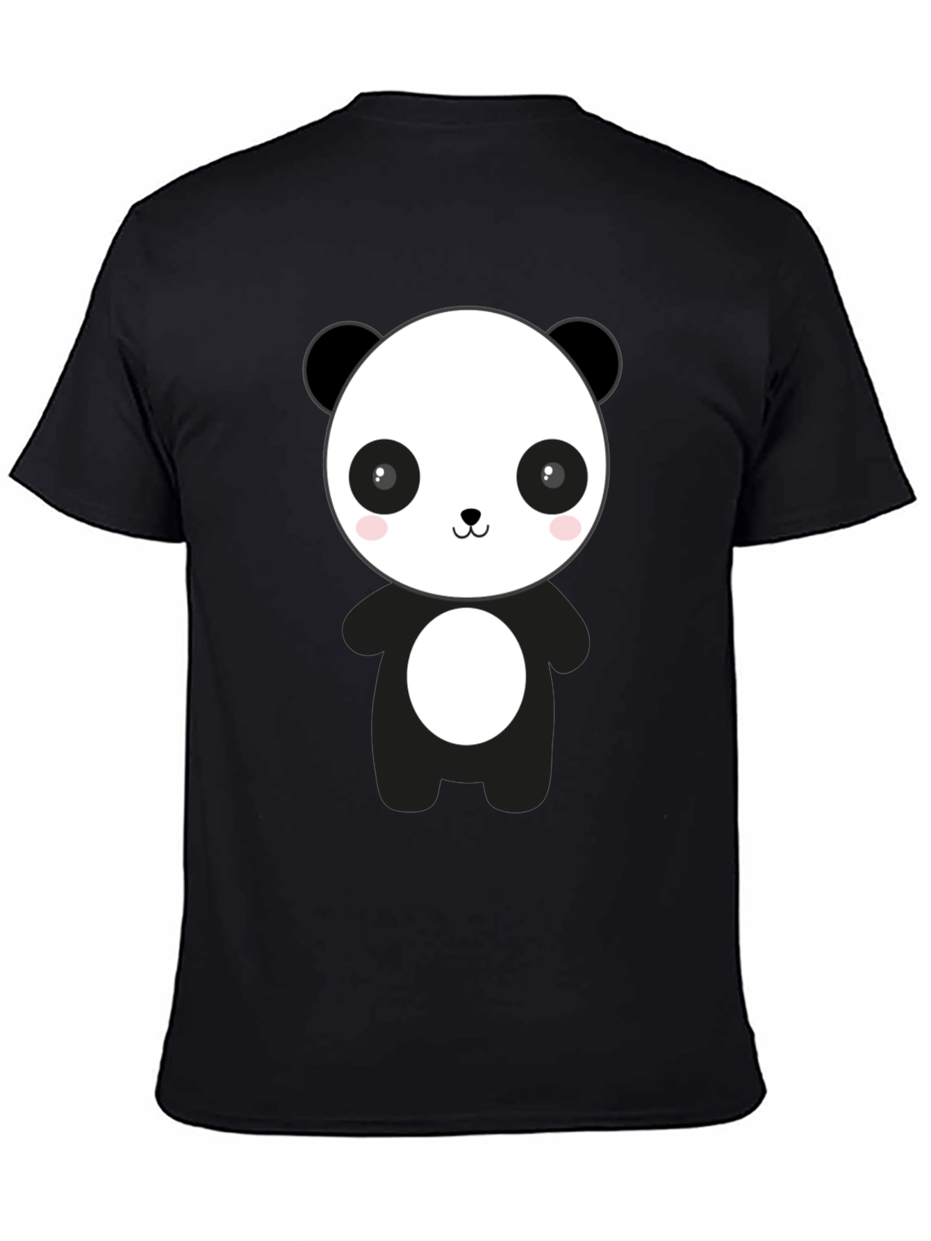 Cute Panda Graphic Black T-Shirt - Casual Style