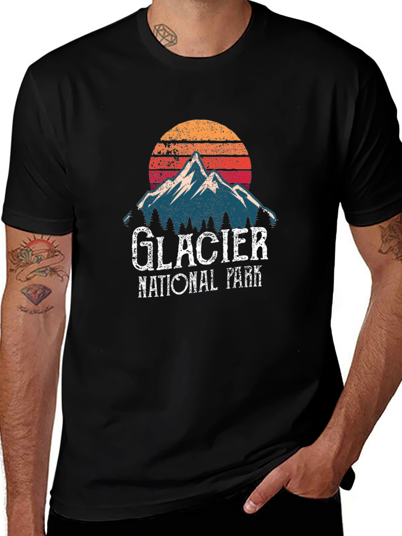 Glacier National Park Retro T-Shirt