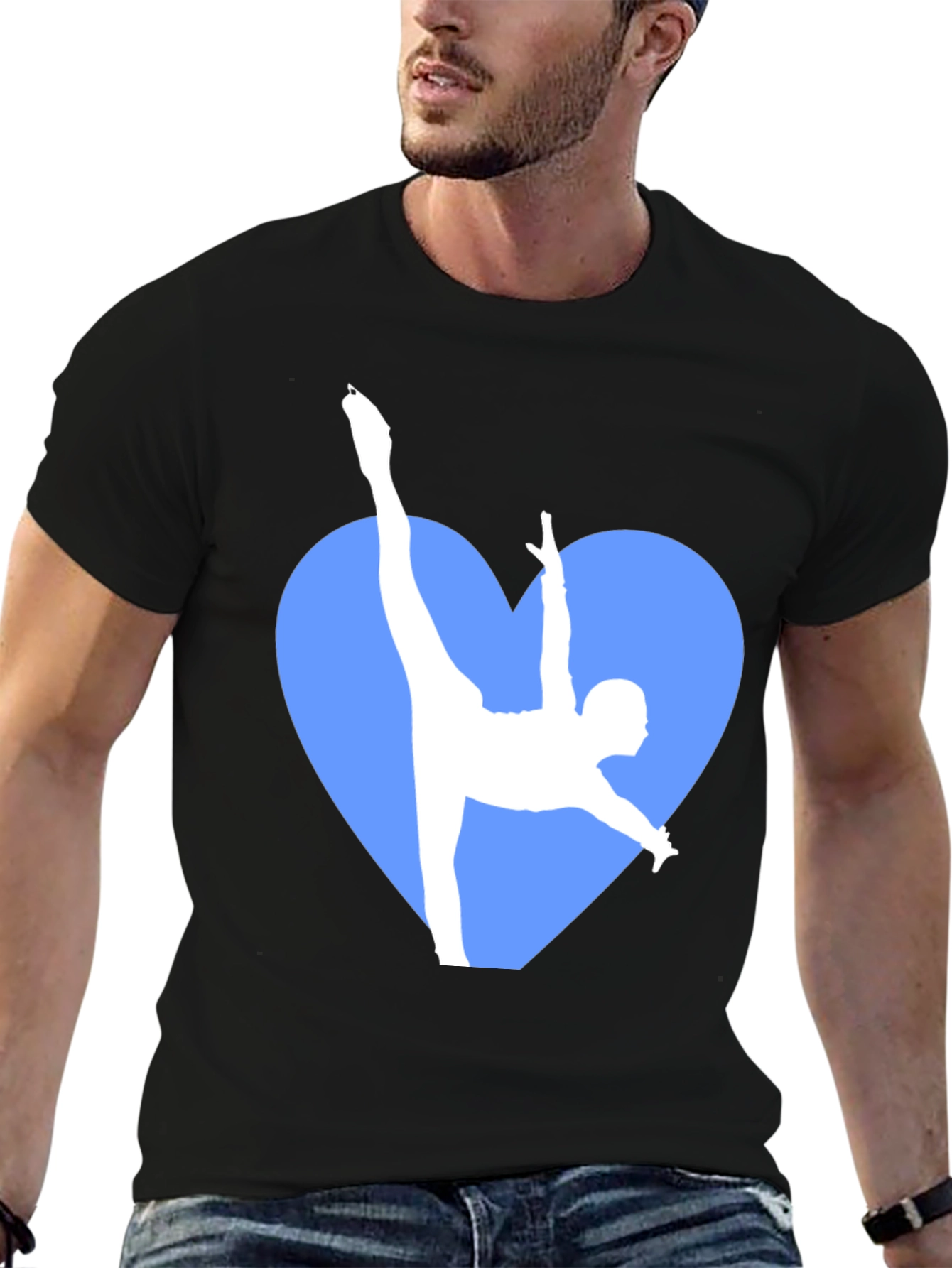 Gymnastics Heart Graphic Tee - Black